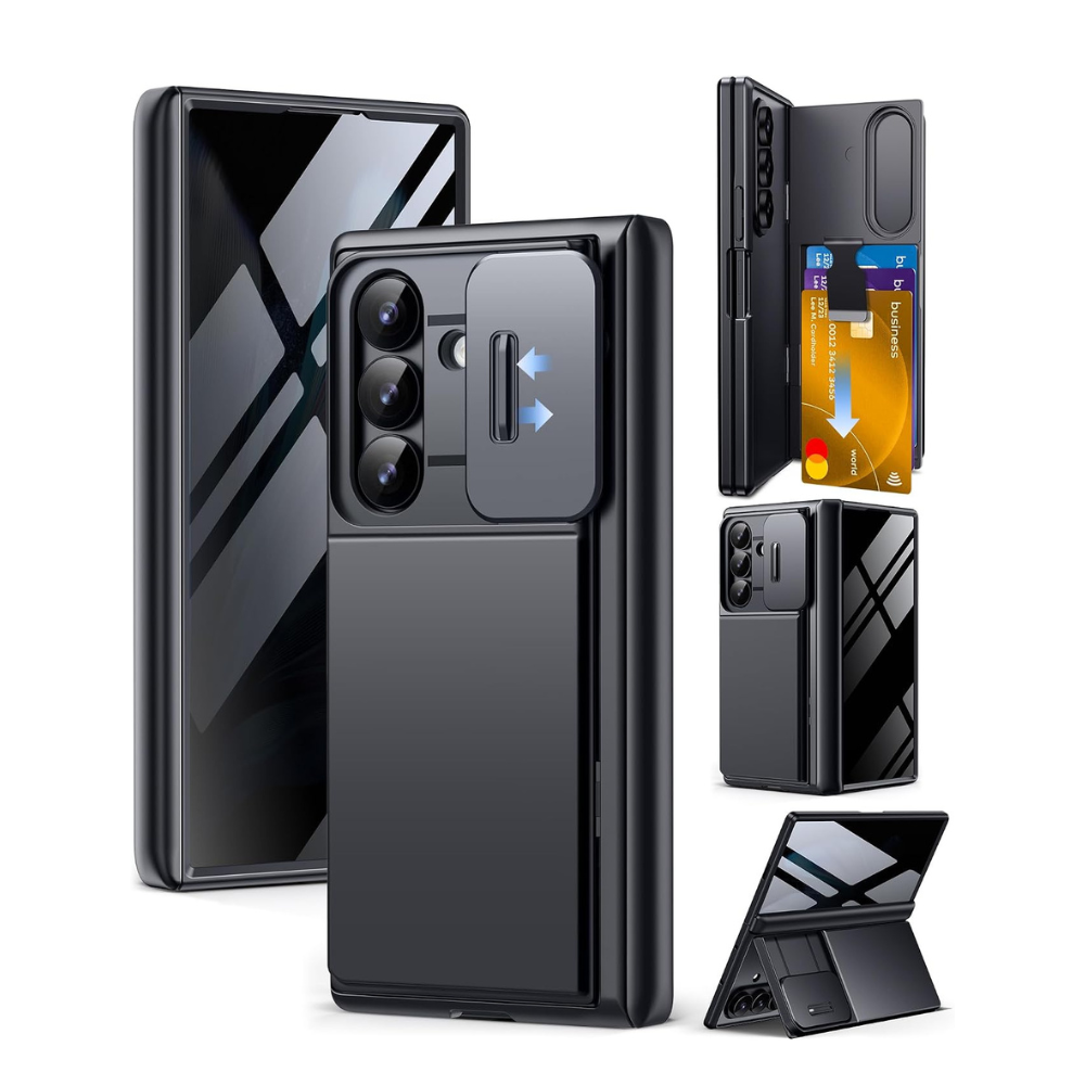 TONGATE Wallet for Z Fold 8 Ultra Case with Privacy Film & Stand