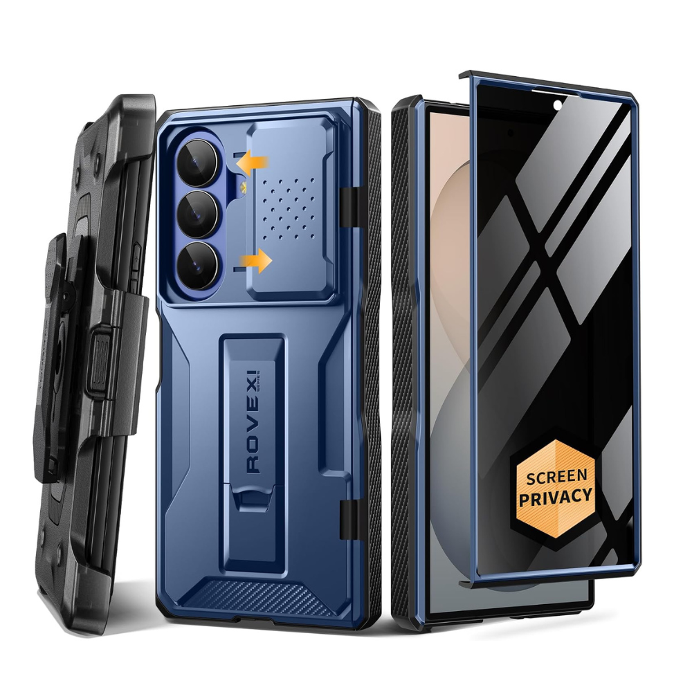 Galaxy Z Fold 8 Slide Camera Cover Case with Stand, Belt Clip & Privacy Screen Protector