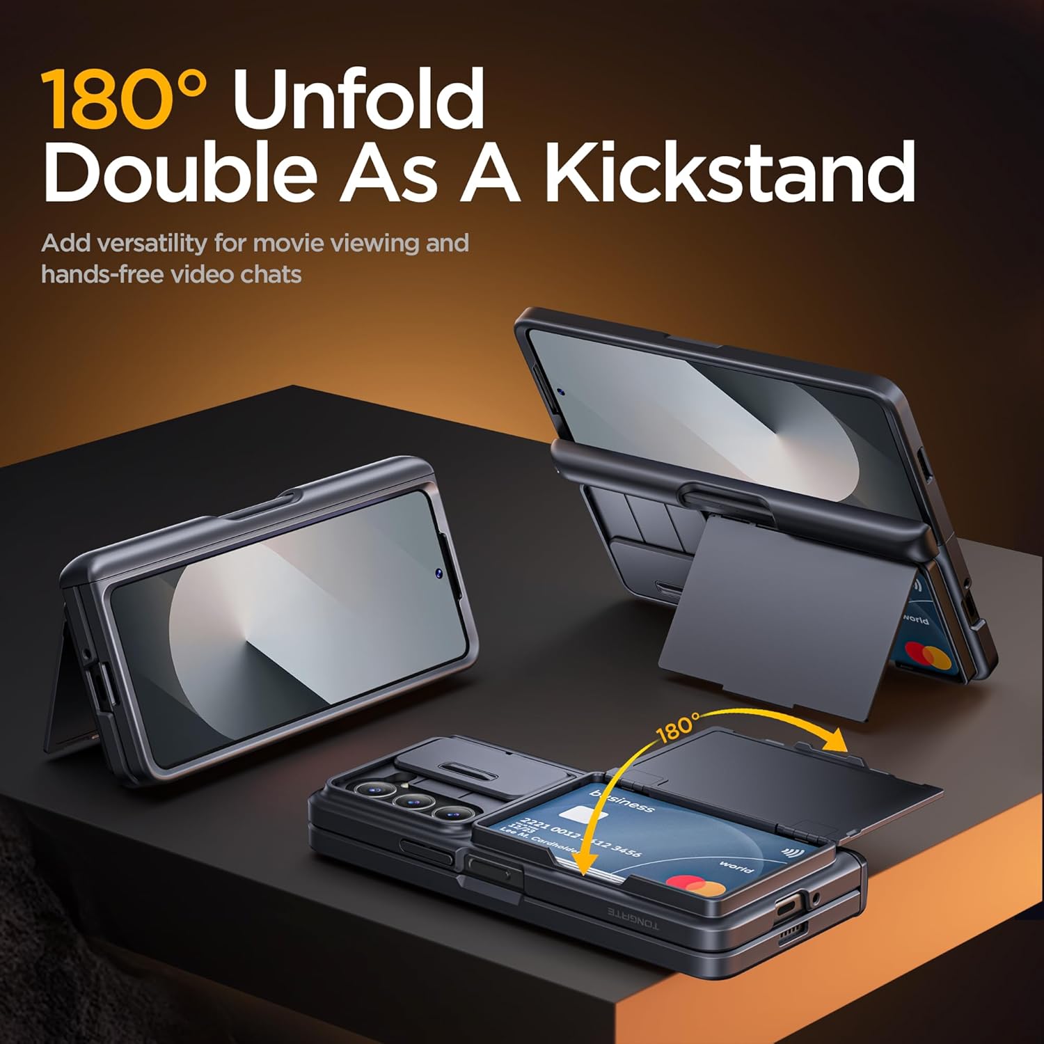 Z Fold 6 Case with Rugged Hinge Protection Wallet Kickstand