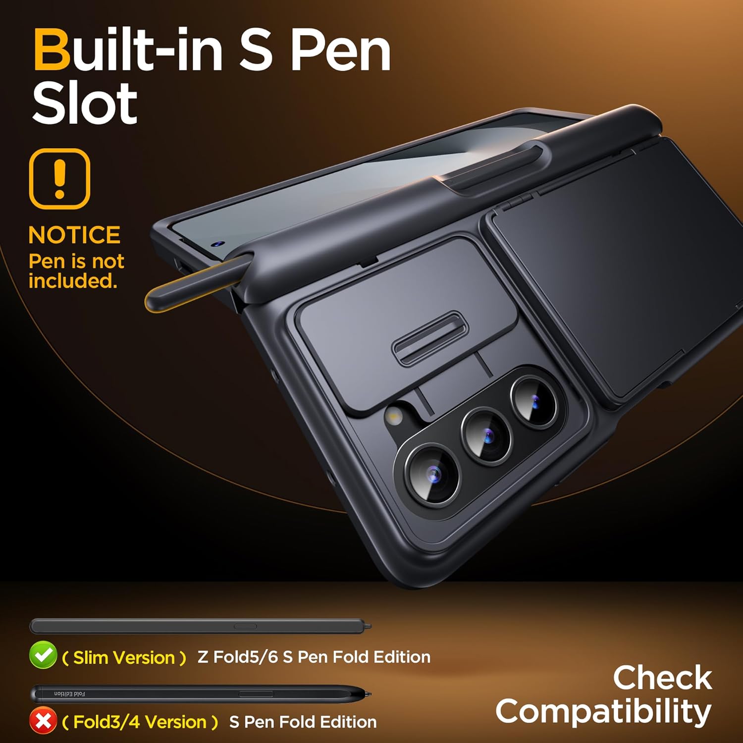 Z Fold 6 Case with Rugged Hinge Protection Wallet Kickstand