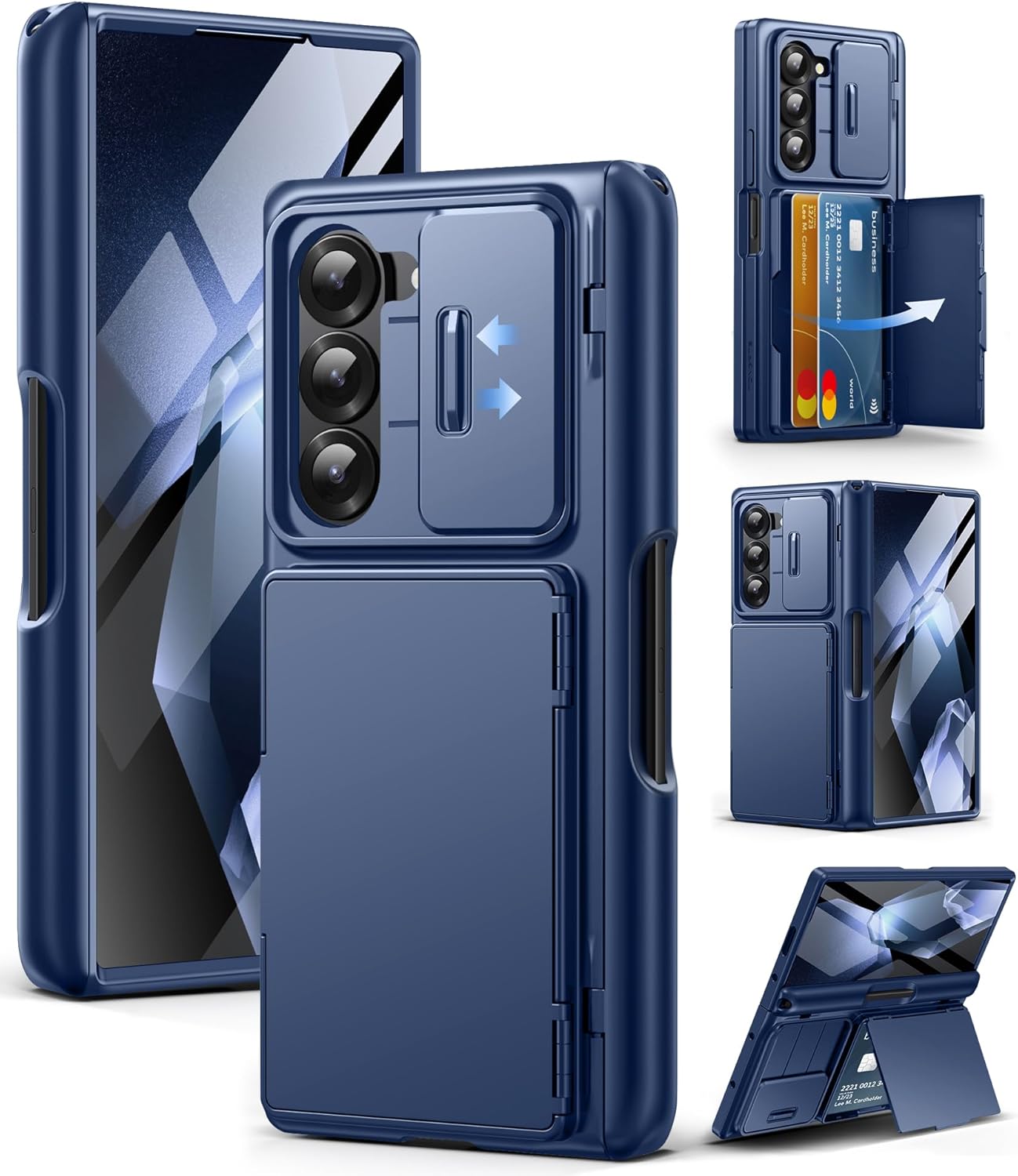 Z Fold 6 Case with Rugged Hinge Protection Wallet Kickstand