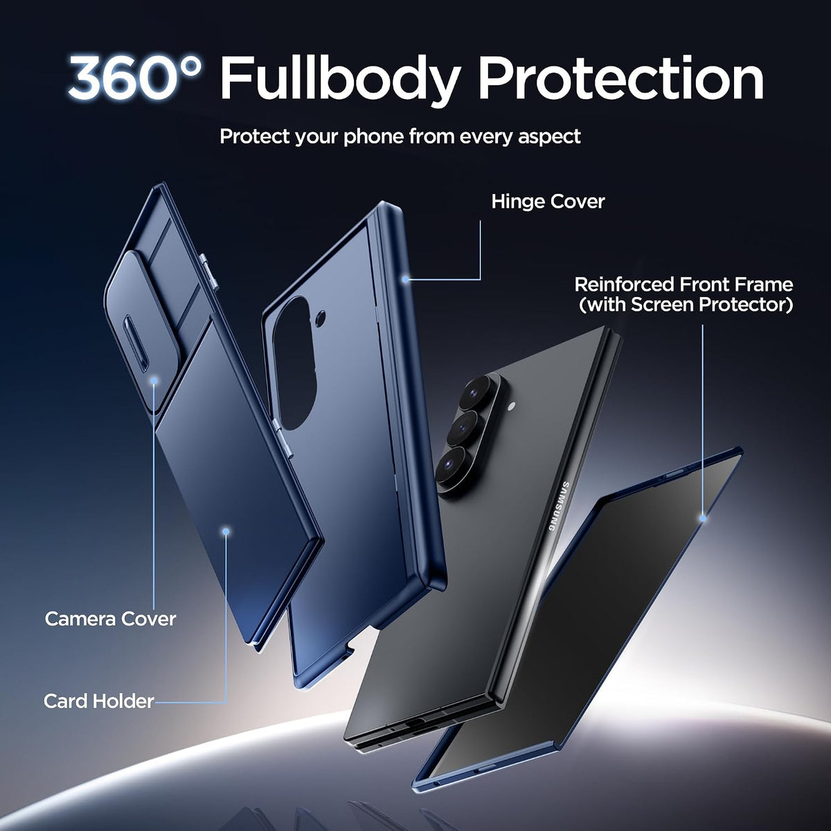 Galaxy Z Fold 8 Ultra Wallet Case with Privacy Film & Stand