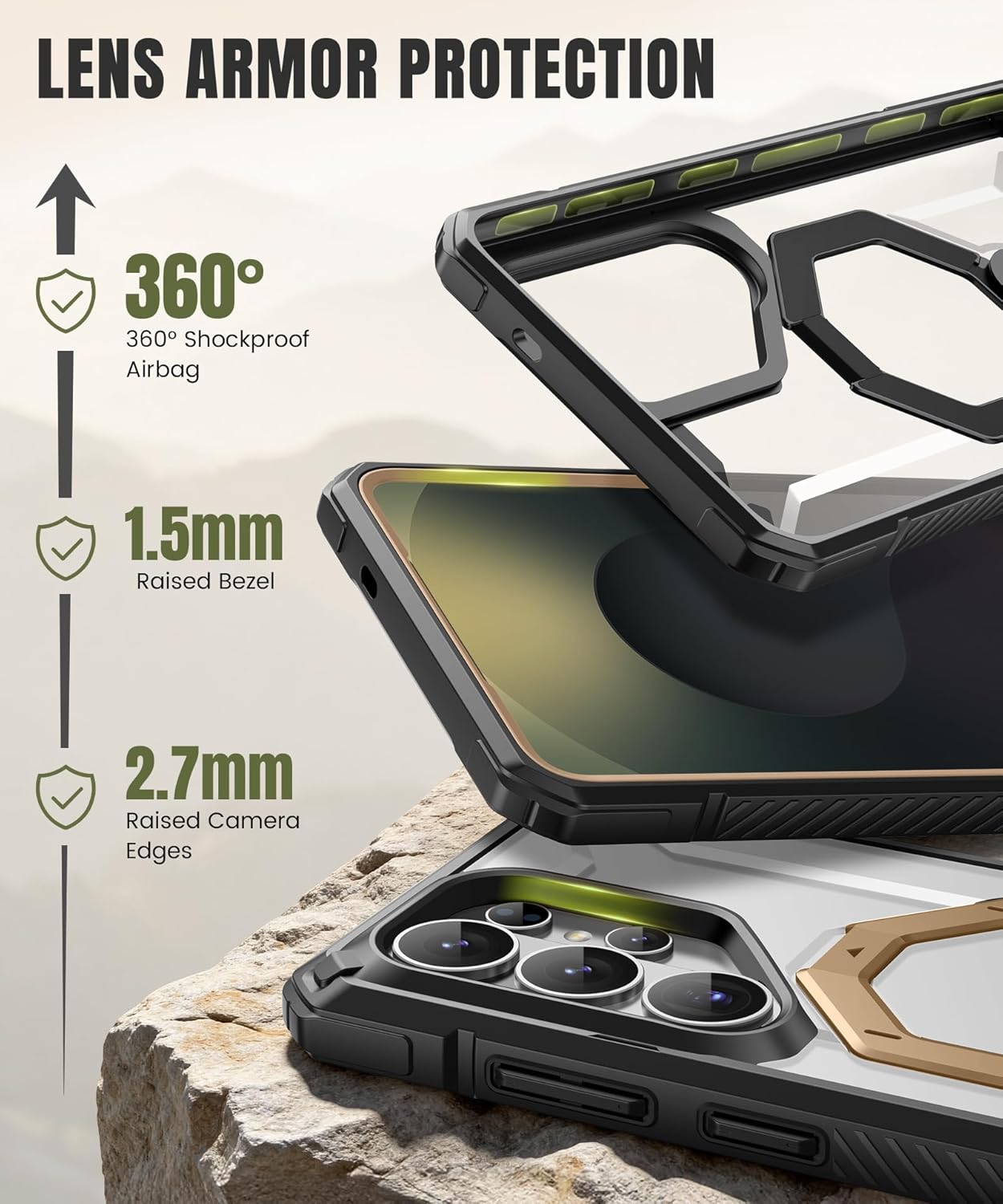 Samsung S26 Ultra Case with 360° Spin Magnetic Stand