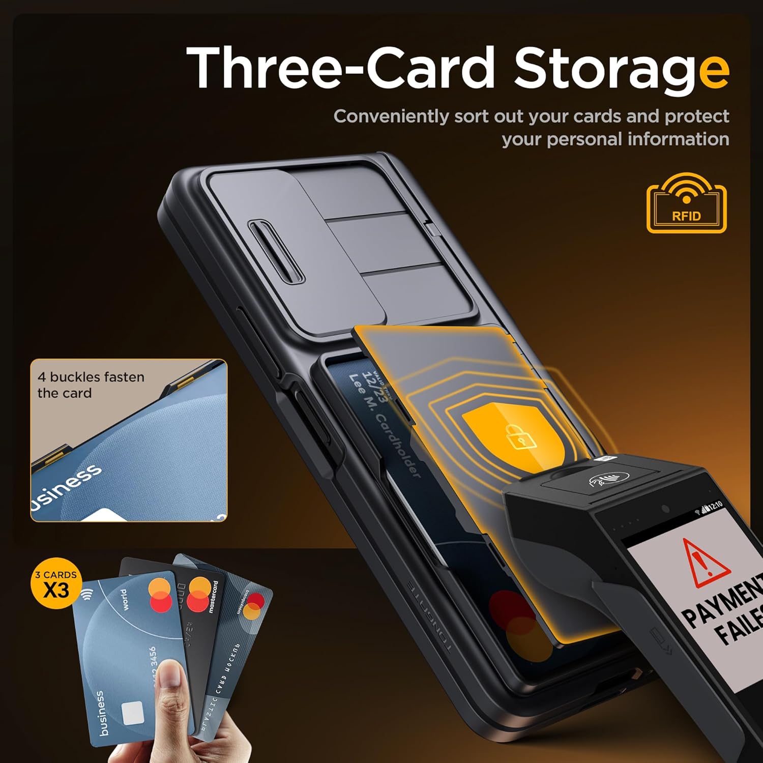 Z Fold 6 Case with Rugged Hinge Protection Wallet Kickstand