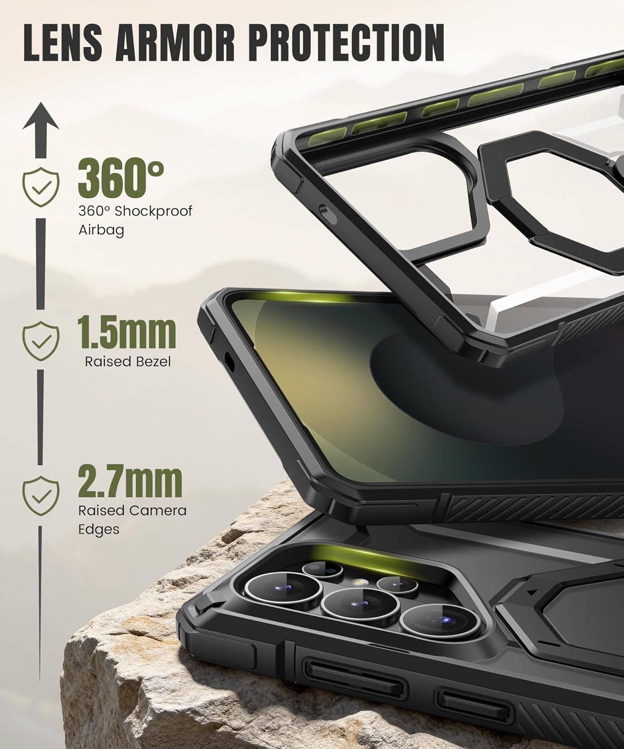 Samsung S26 Ultra Case with 360° Spin Magnetic Stand