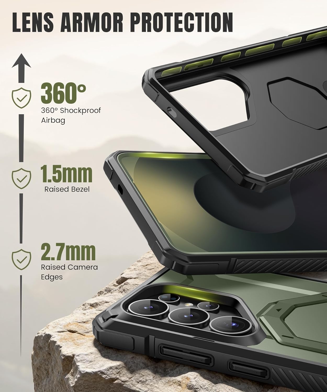 Samsung S26 Ultra Case with 360° Spin Magnetic Stand