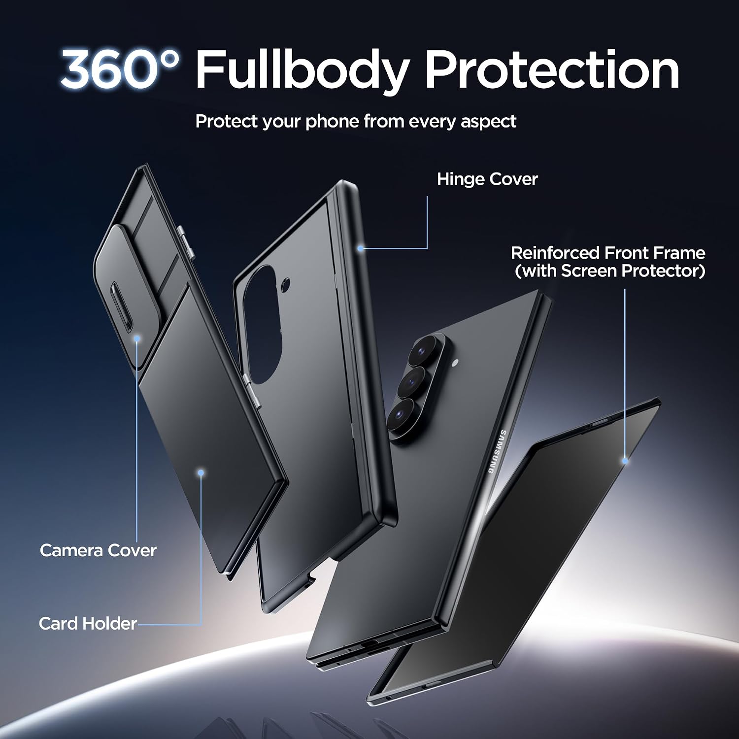 TONGATE Wallet for Z Fold 8 Ultra Case with Privacy Film & Stand