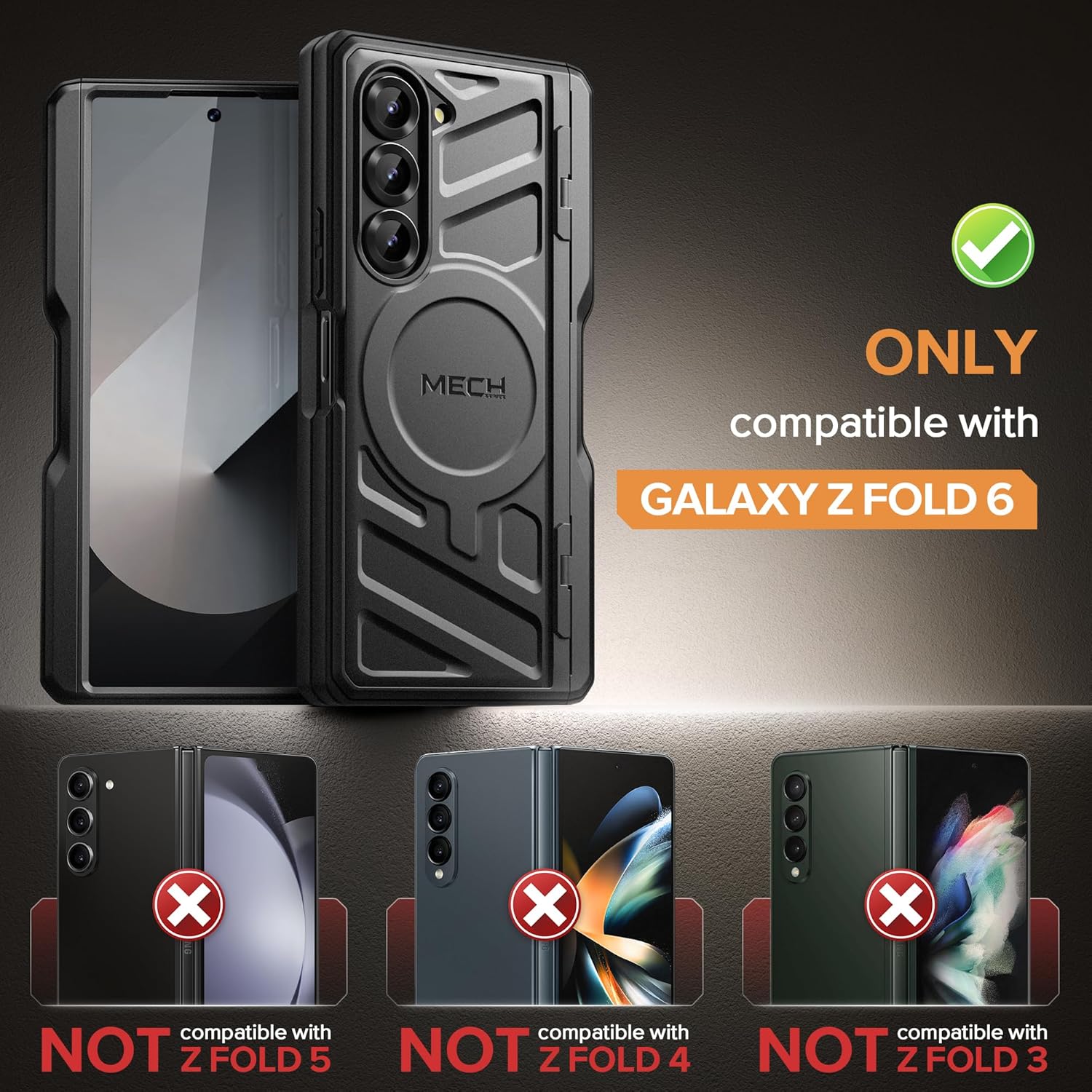 TONGATE Z Fold 6 Case with Magnetic Stand