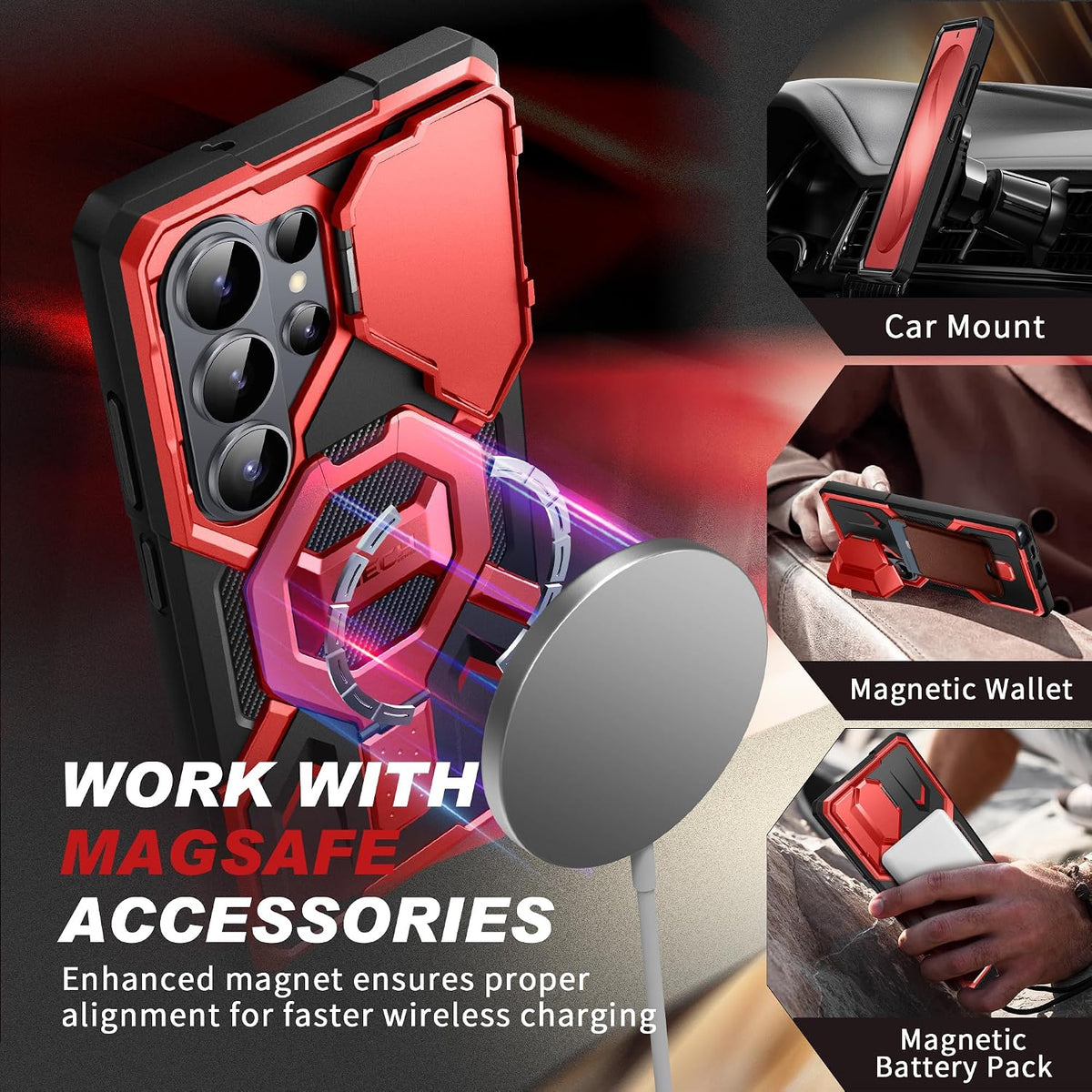 Galaxy S26 Ultra Magnetic Stand Case with Belt Clip