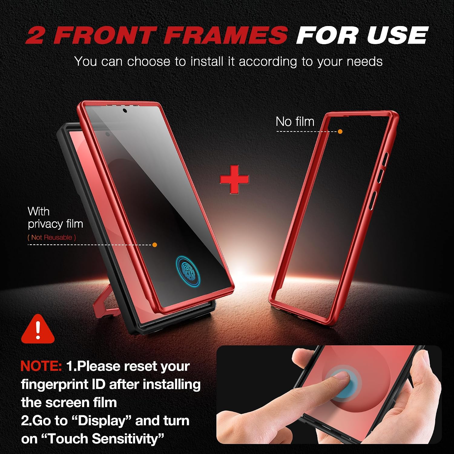 Galaxy S25 Ultra Magnetic Stand Case with Belt Clip & Privacy Screen Protector