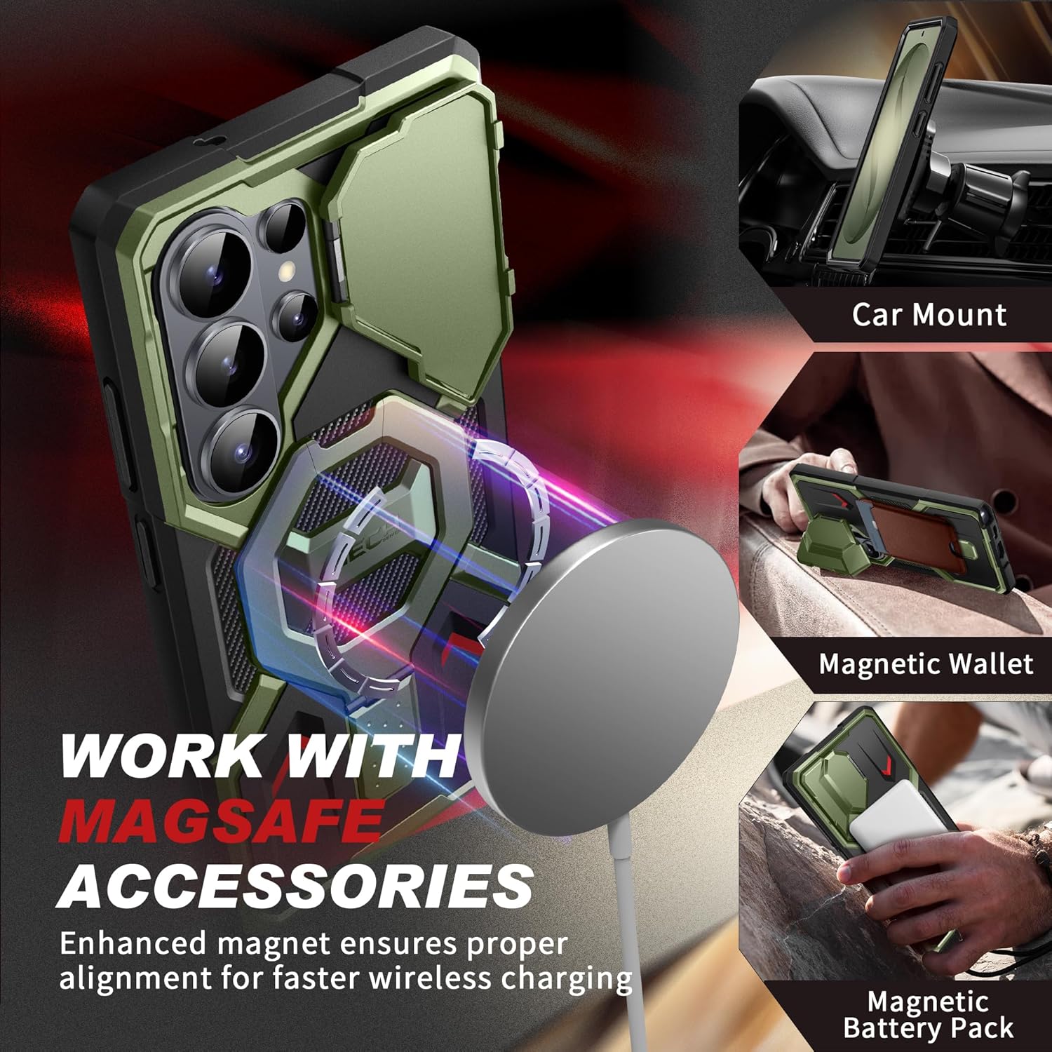 Galaxy S26 Ultra Magnetic Stand Case with Belt Clip