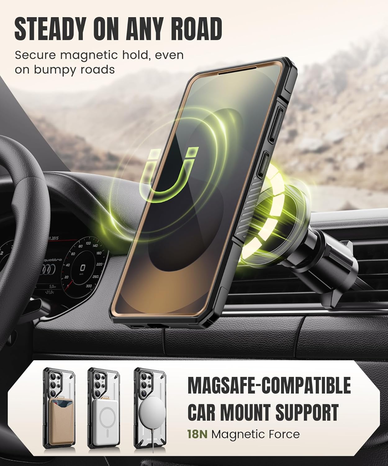 Samsung S26 Ultra Case with 360° Spin Magnetic Stand