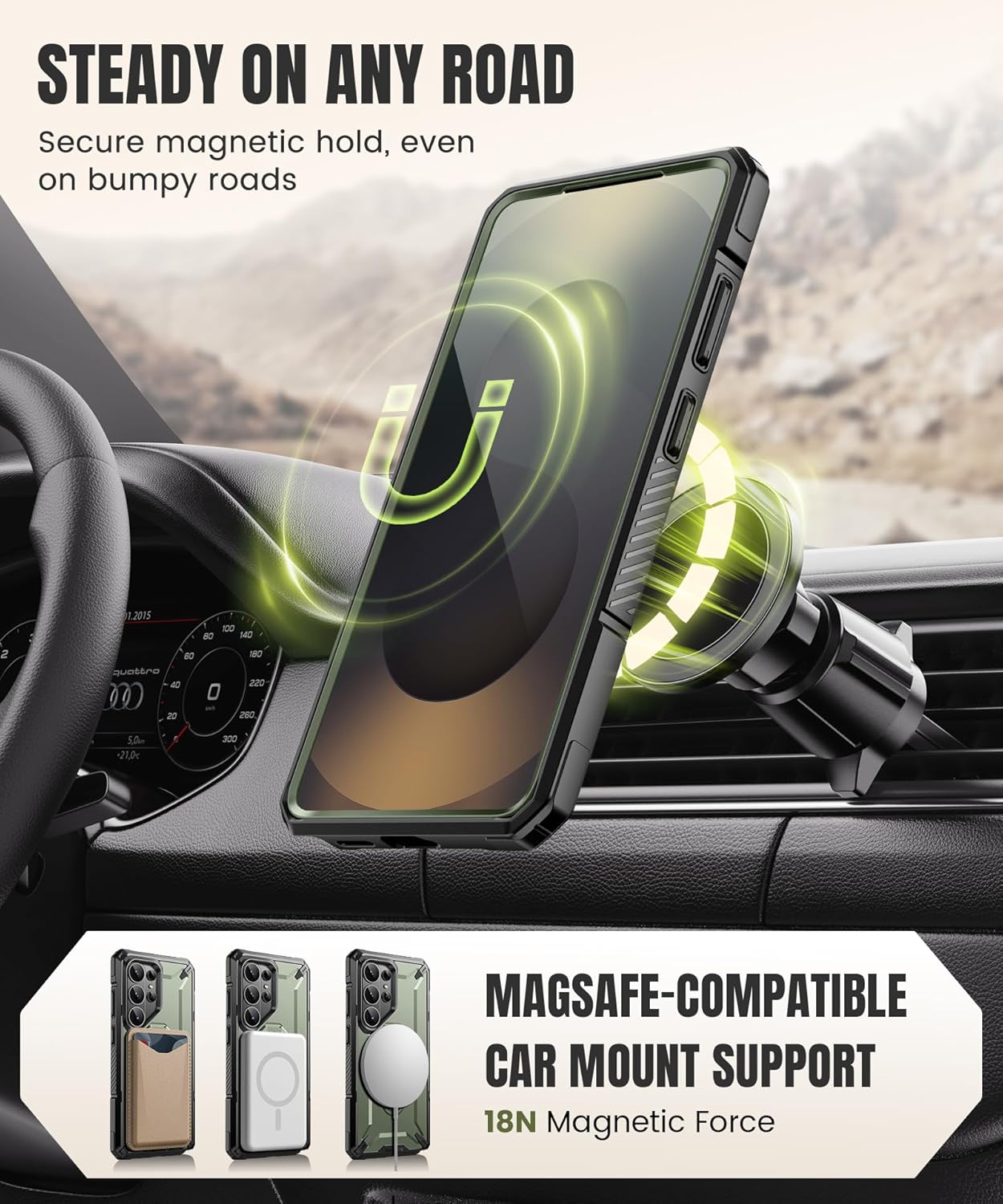 Samsung S26 Ultra Case with 360° Spin Magnetic Stand