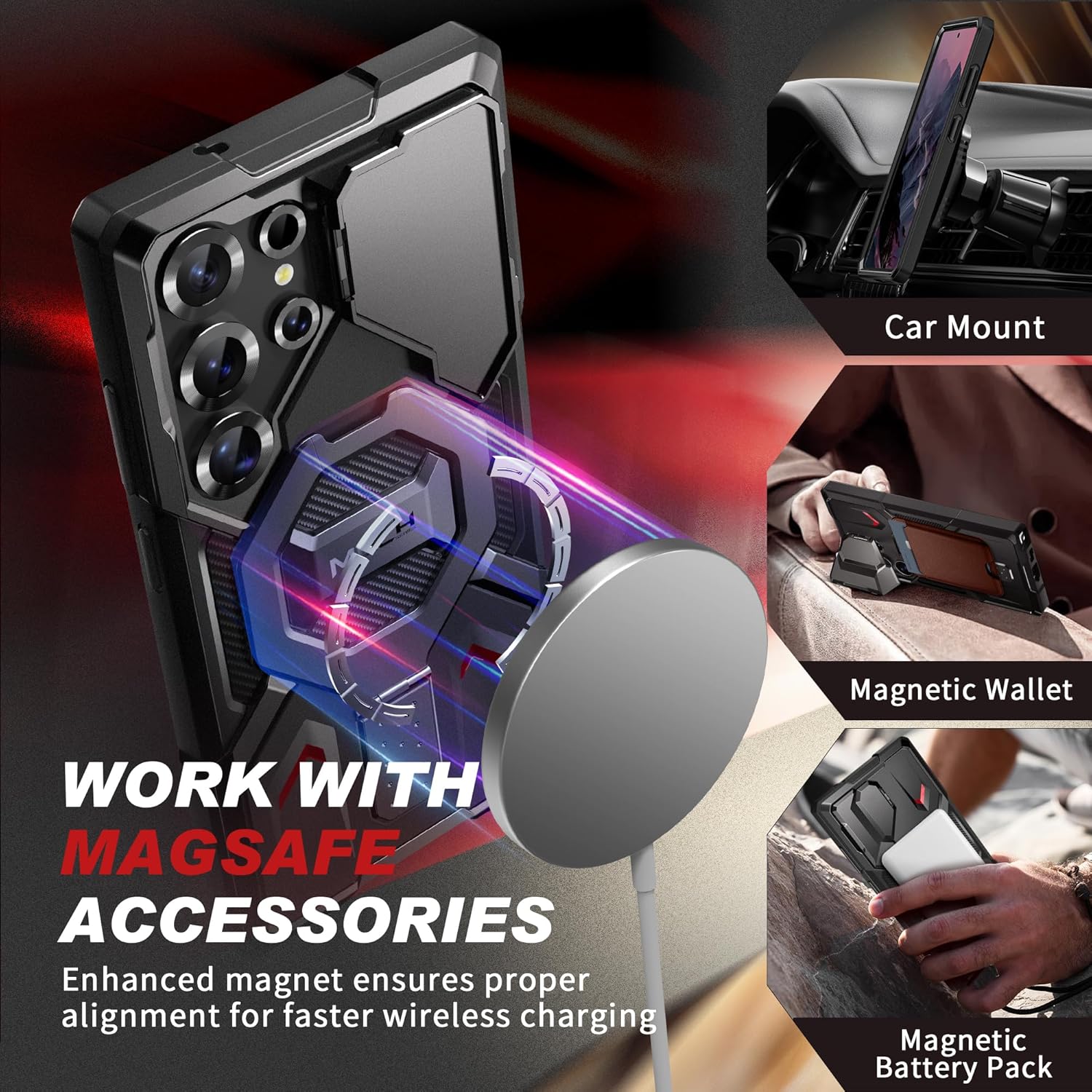 TONGATE Magnetic Stand for Samsung Galaxy S25 Ultra Case