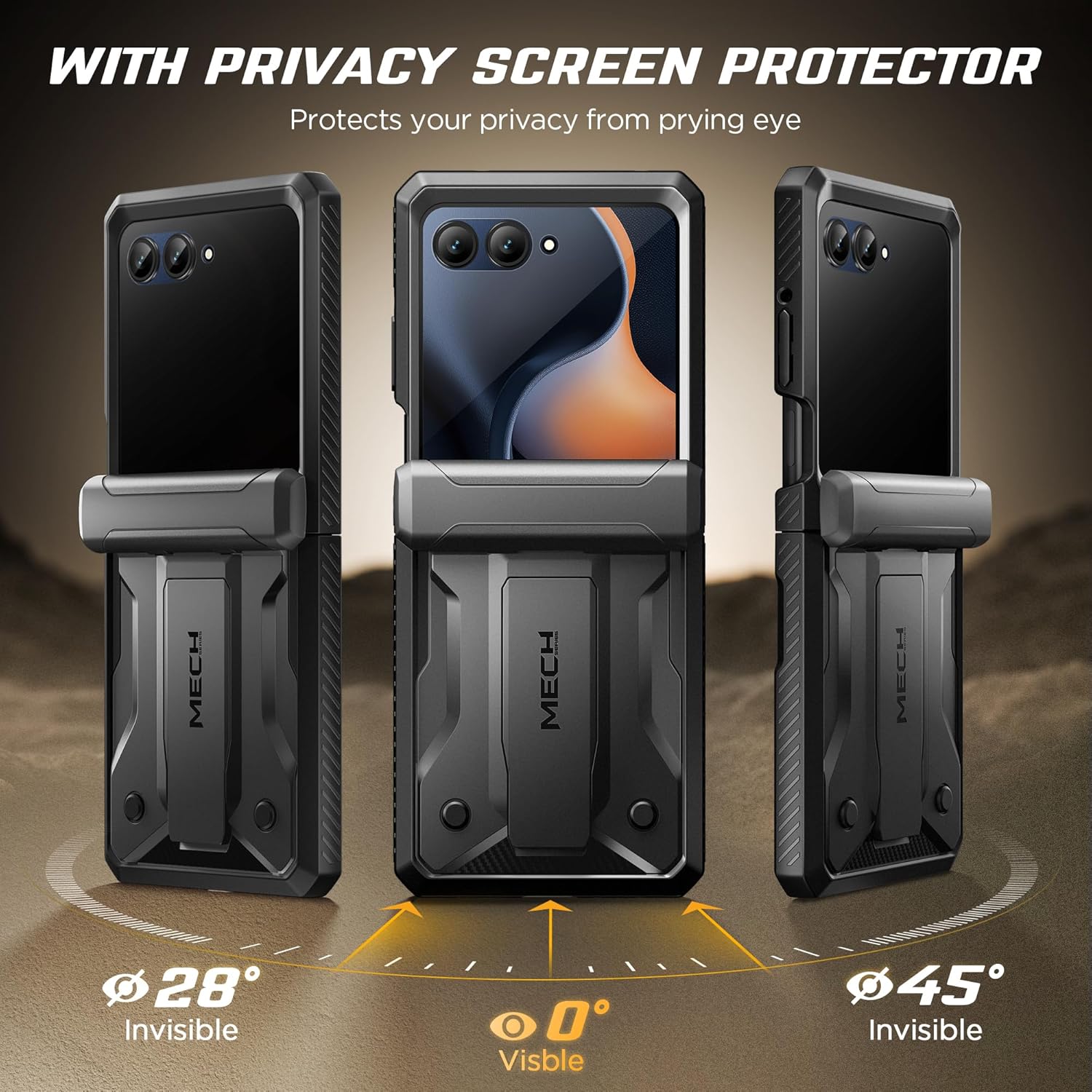 Motorola Razr Case with Privacy Screen Protector
