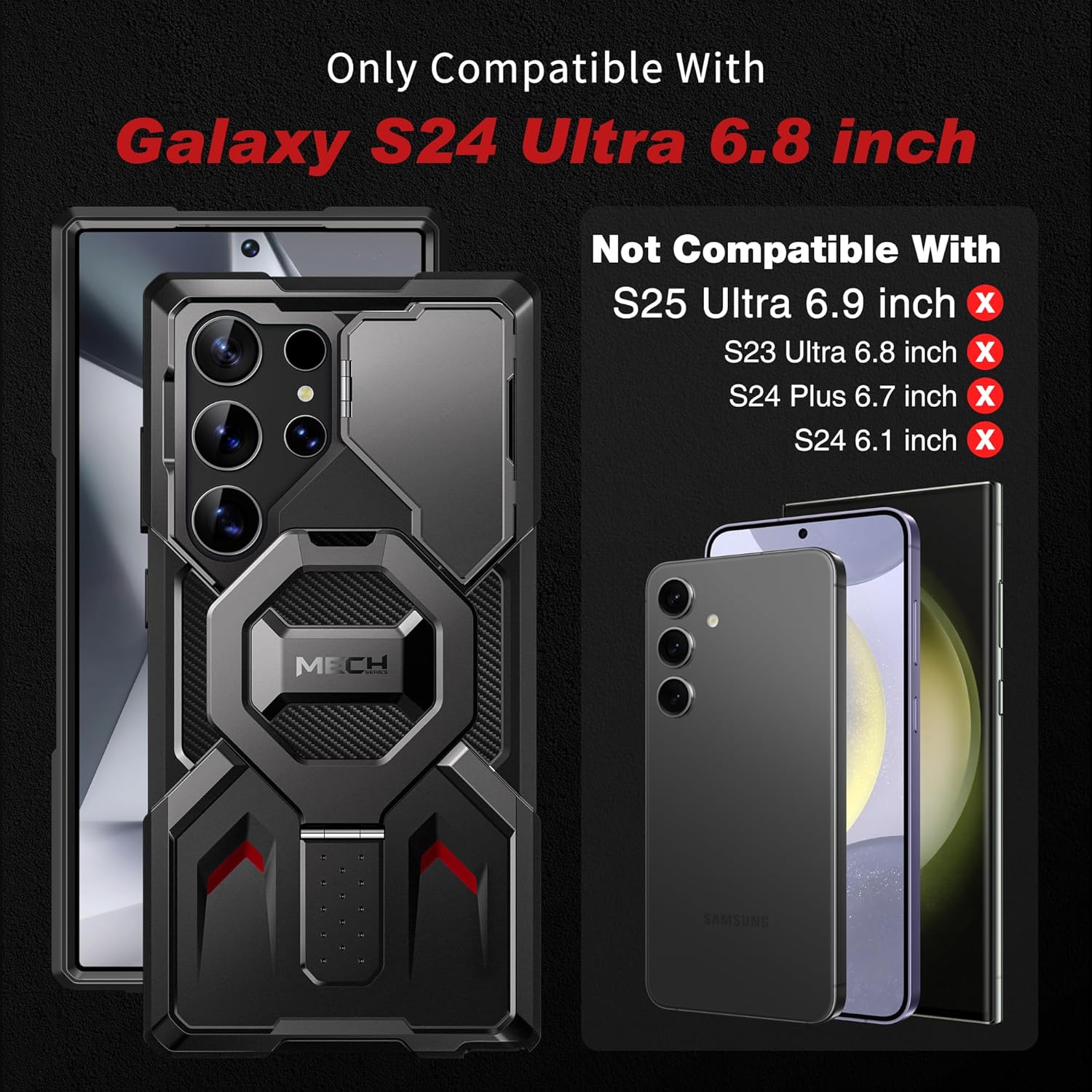 TONGATE for Samsung Galaxy S24 Ultra Case Compatible with MagSafe