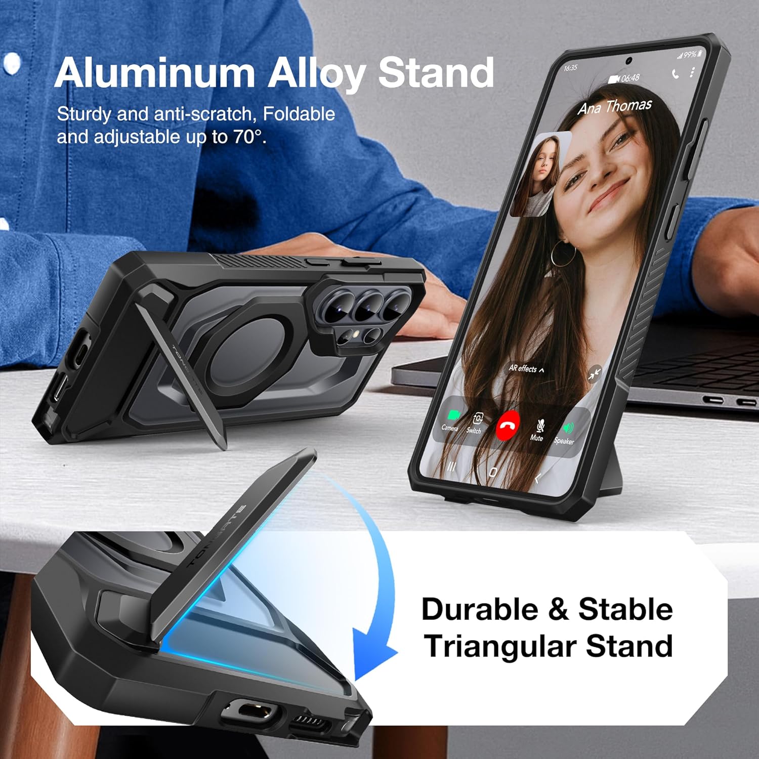 Samsung Galaxy S26 Ultra Case with Aluminum Alloy Kickstand