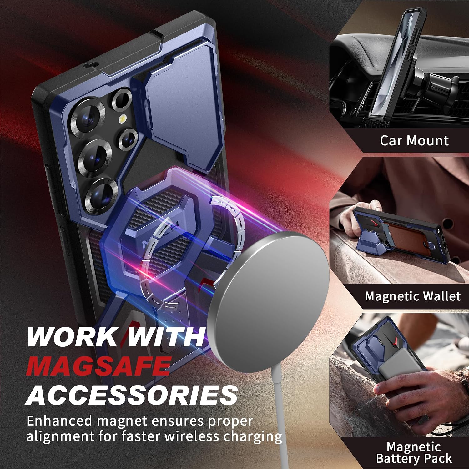 Galaxy S25 Ultra Magnetic Stand Case with Privacy Screen Protector