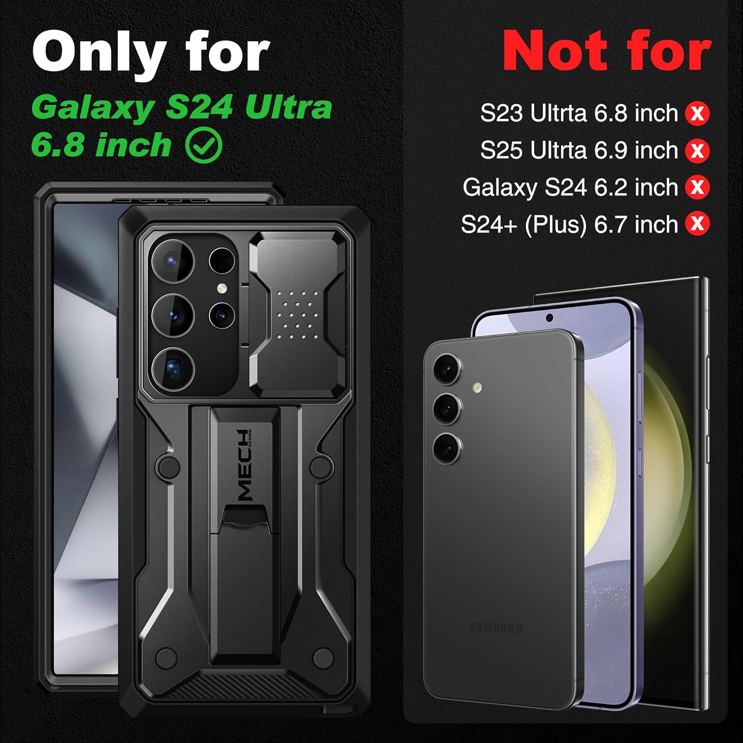 Samsung Galaxy S24 Ultra Case with Privacy Screen Protector