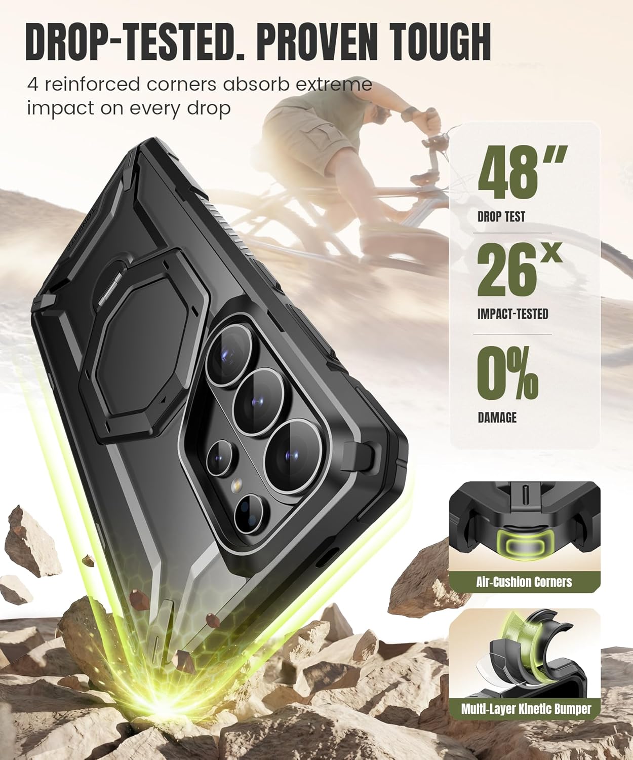 Samsung S26 Ultra Case with 360° Spin Magnetic Stand