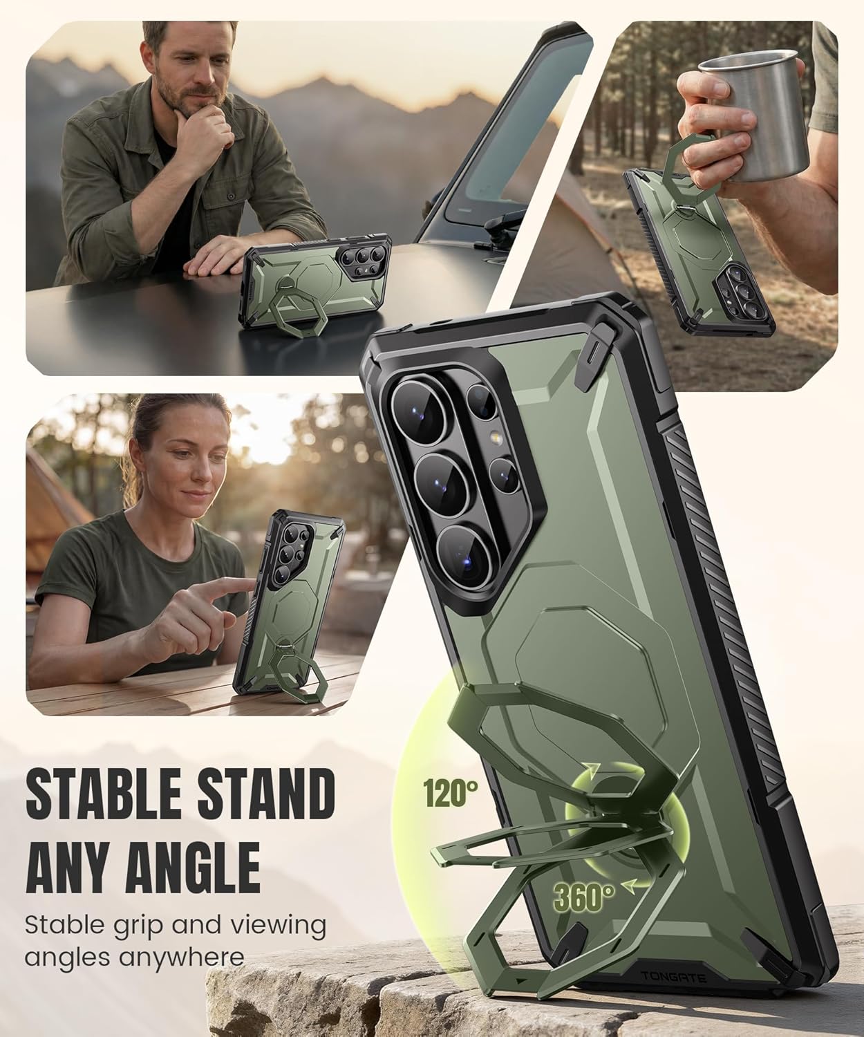 Samsung S26 Ultra Case with 360° Spin Magnetic Stand