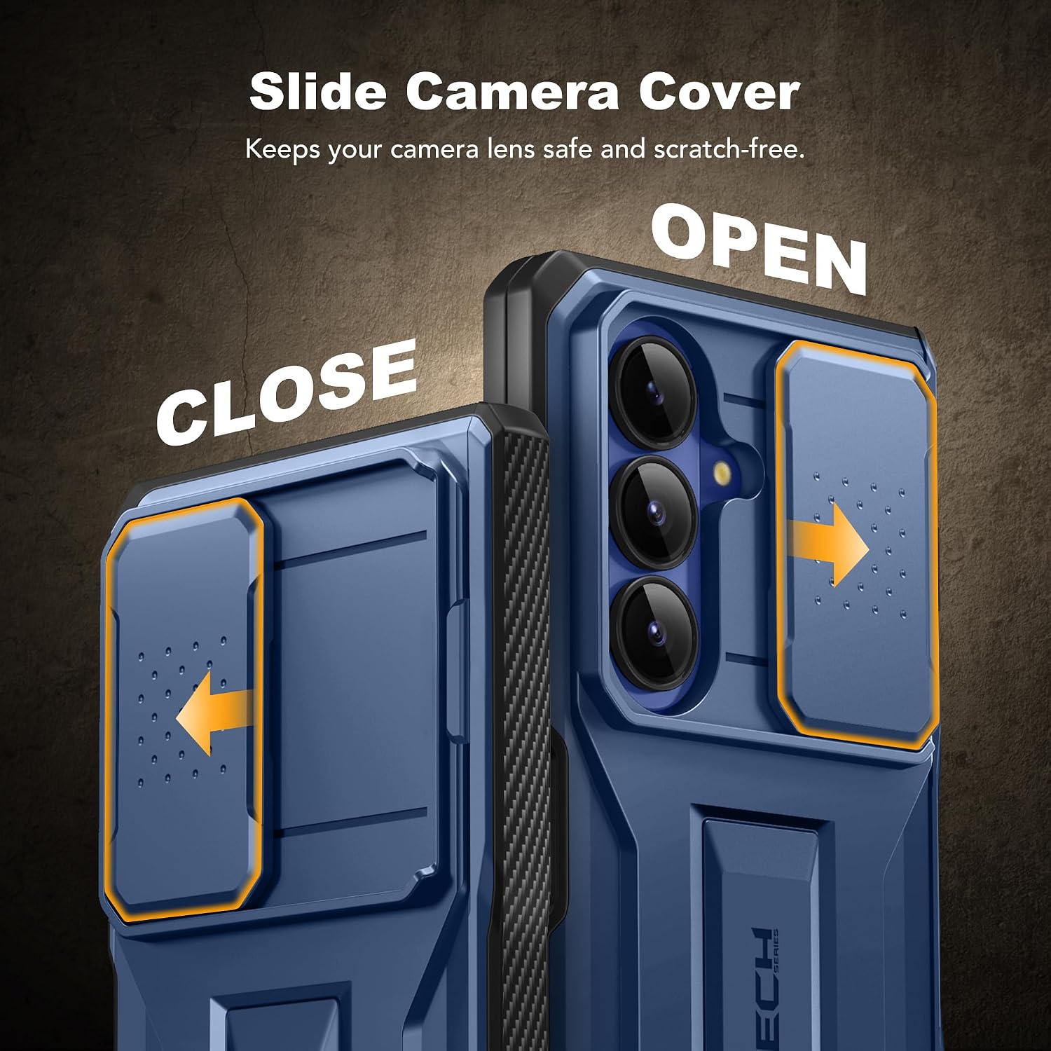 Galaxy Z Fold 7 Slide Camera Case with Stand, Belt Clip & Privacy Screen Protector