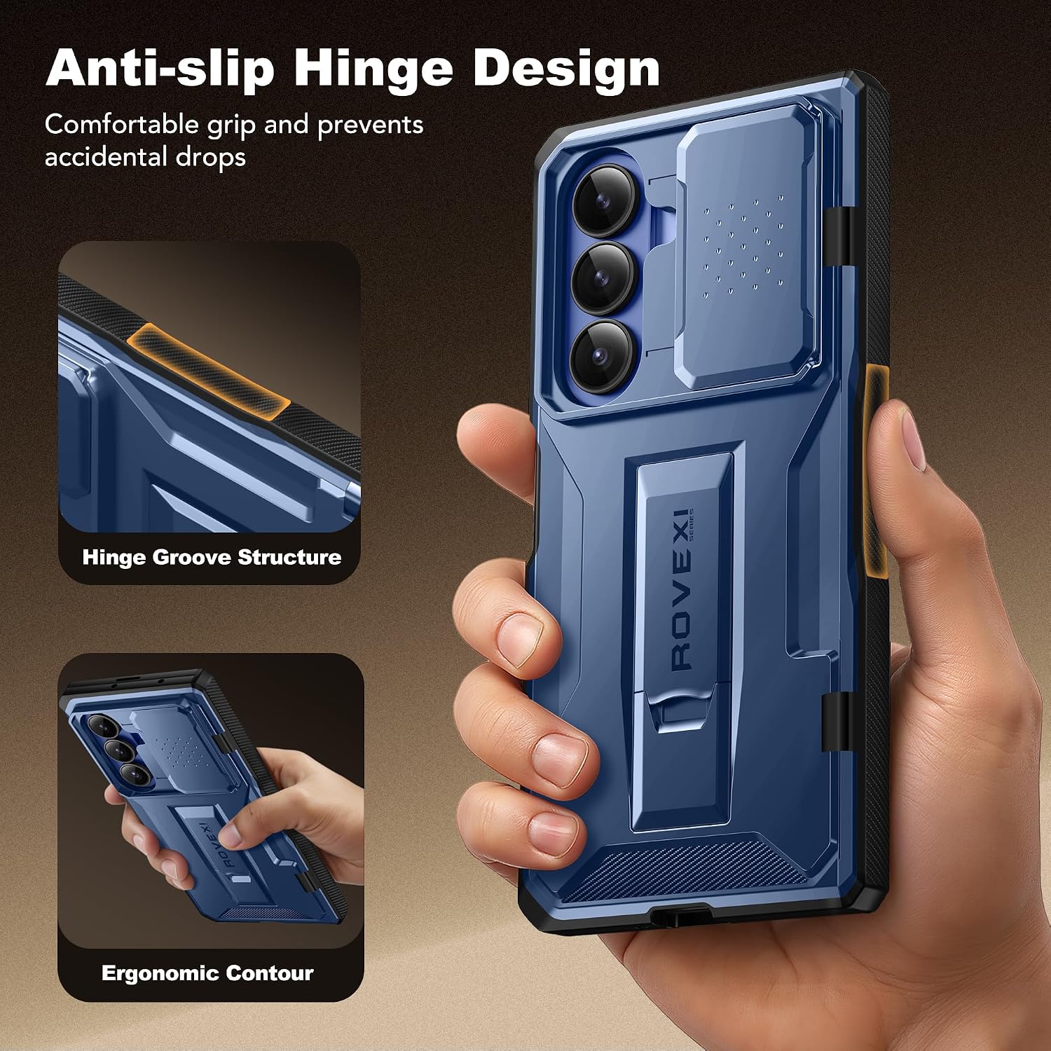 Galaxy Z Fold 8 Slide Camera Cover Case with Stand, Belt Clip & Privacy Screen Protector