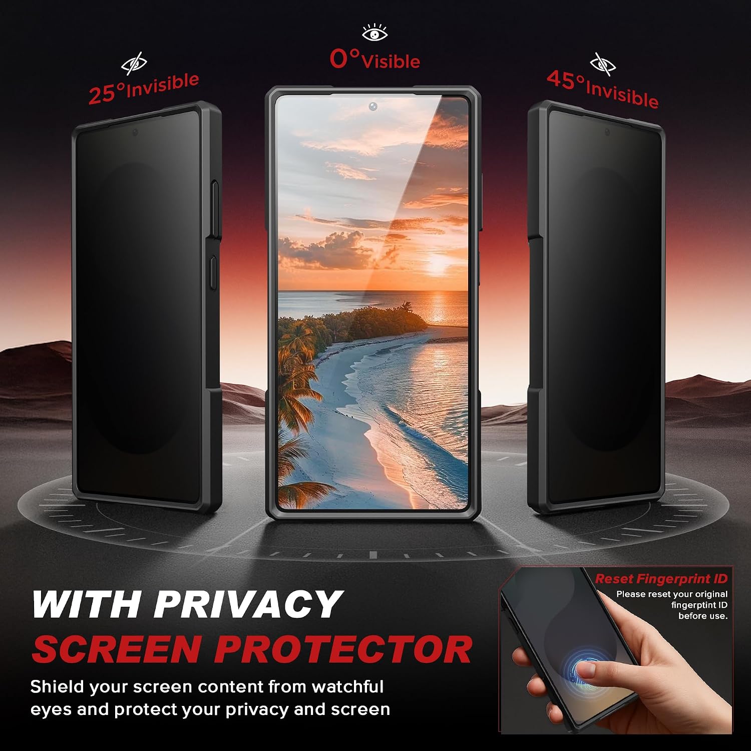 Galaxy S25 Ultra Magnetic Stand Case with Privacy Screen Protector