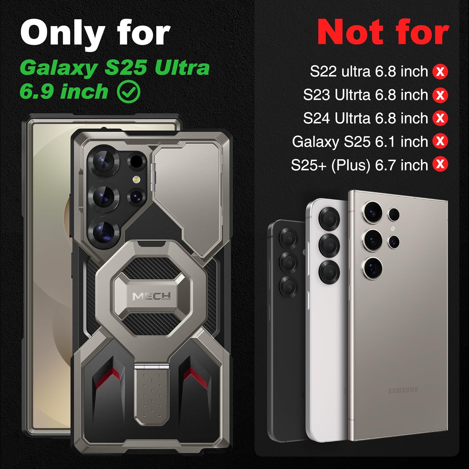 TONGATE Magnetic Case for Galaxy S25 Ultra