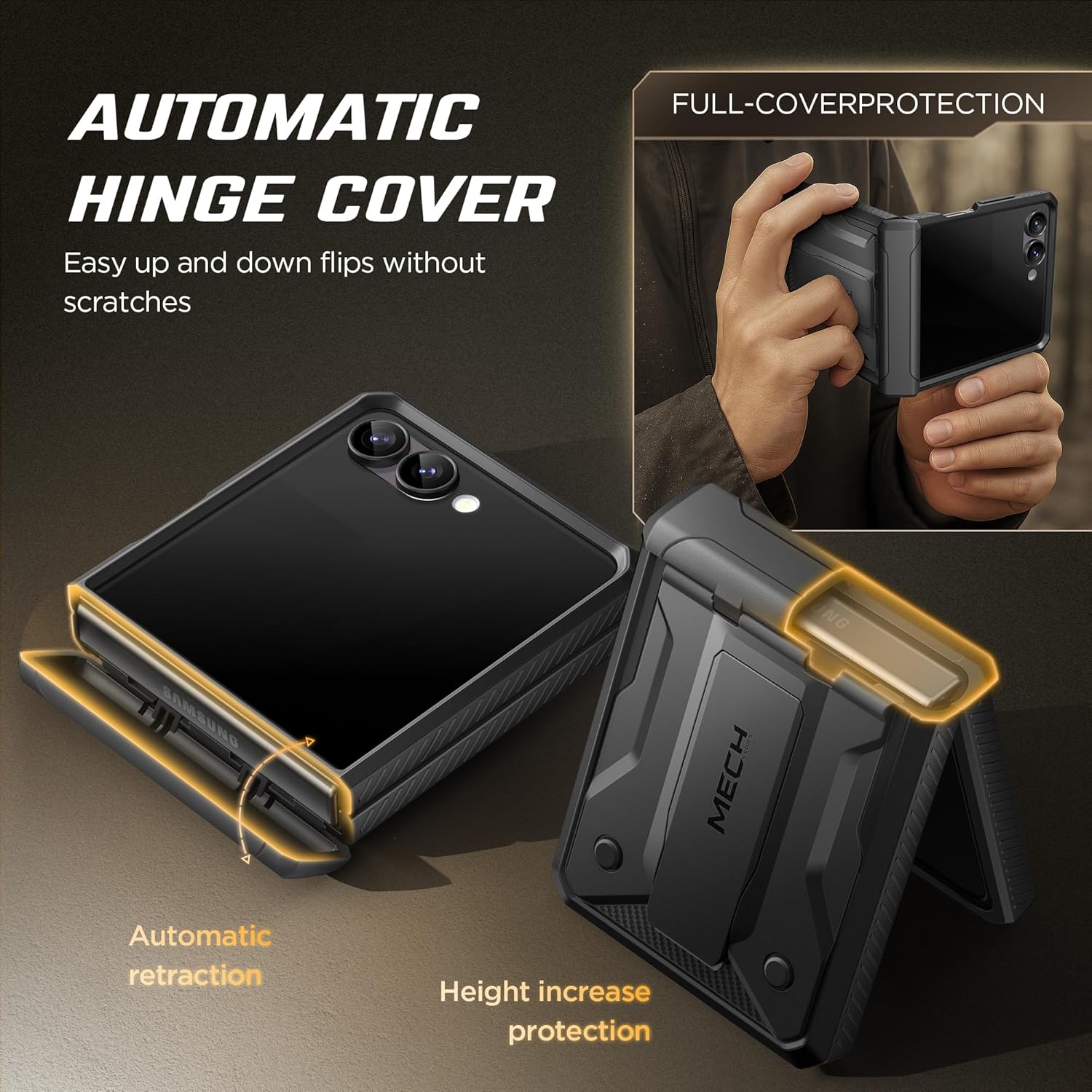 Z Flip 7 Case with Stand and Belt-Clip