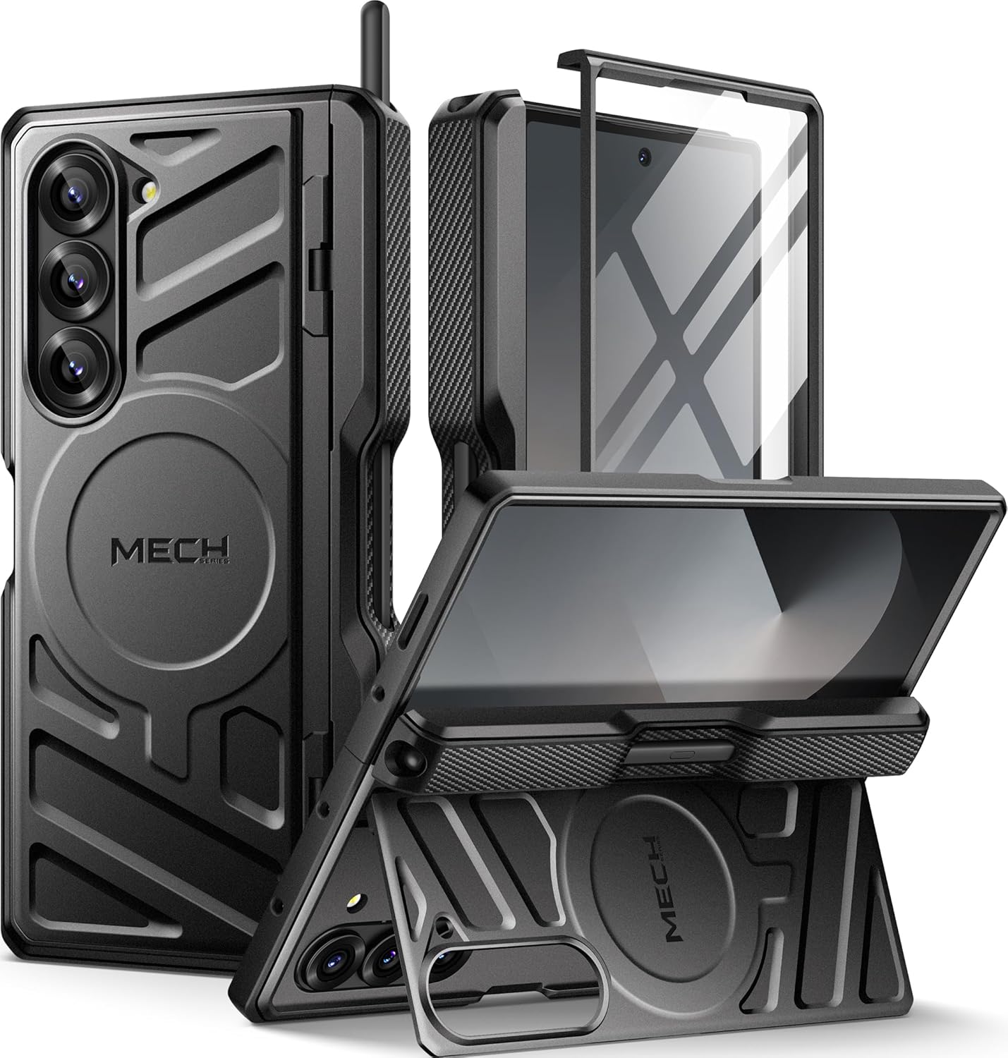 TONGATE Magnetic for Z Fold 6 Case with S Pen Holder & Stand