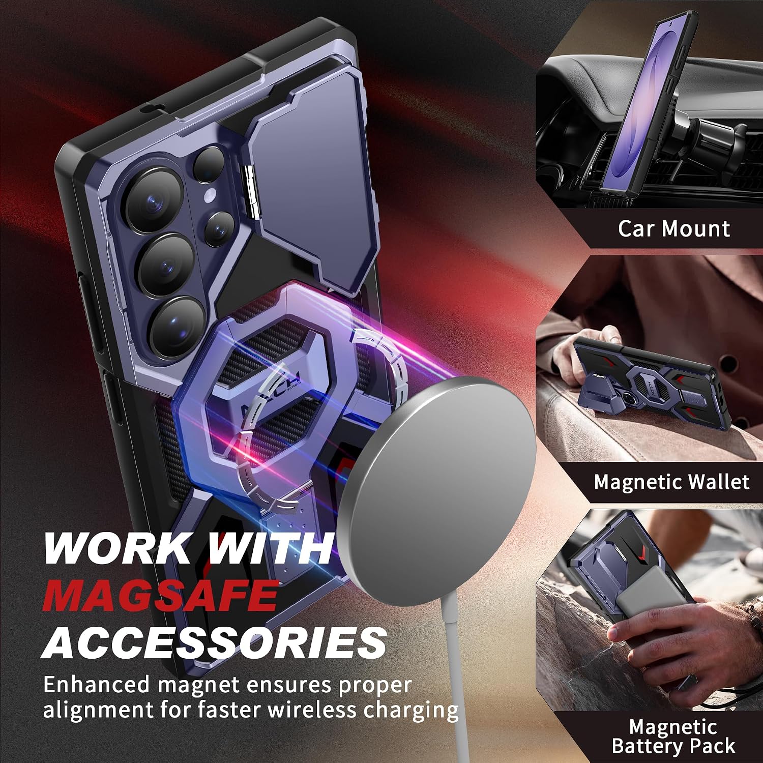 Galaxy S26 Ultra Magnetic Stand Case with Screen Protector