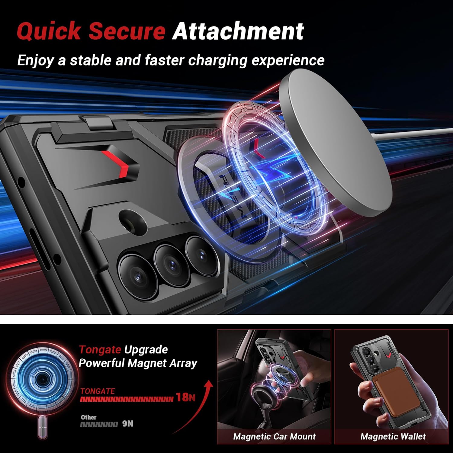 Z Fold 7 Case with 360° Spin Magnetic Stand