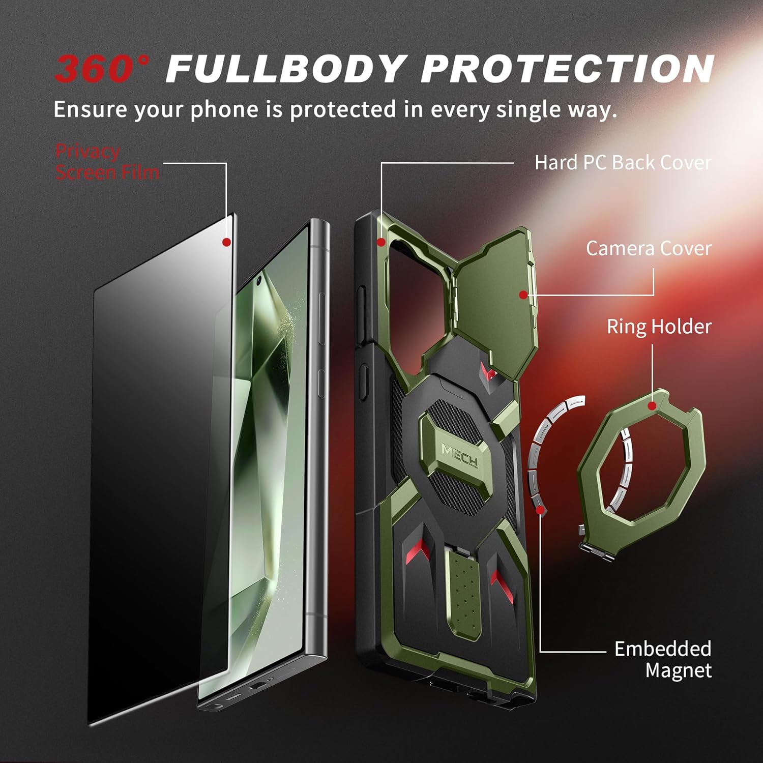 Samsung S25 Ultra Magnetic Case with Privacy Screen Protector