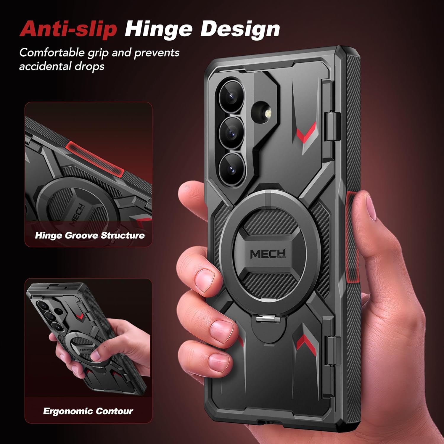 Z Fold 7 Case with 360° Spin Magnetic Stand