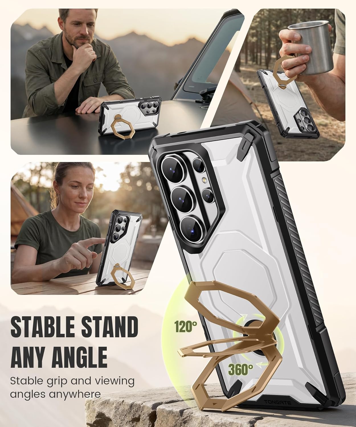 Samsung S26 Ultra Case with 360° Spin Magnetic Stand