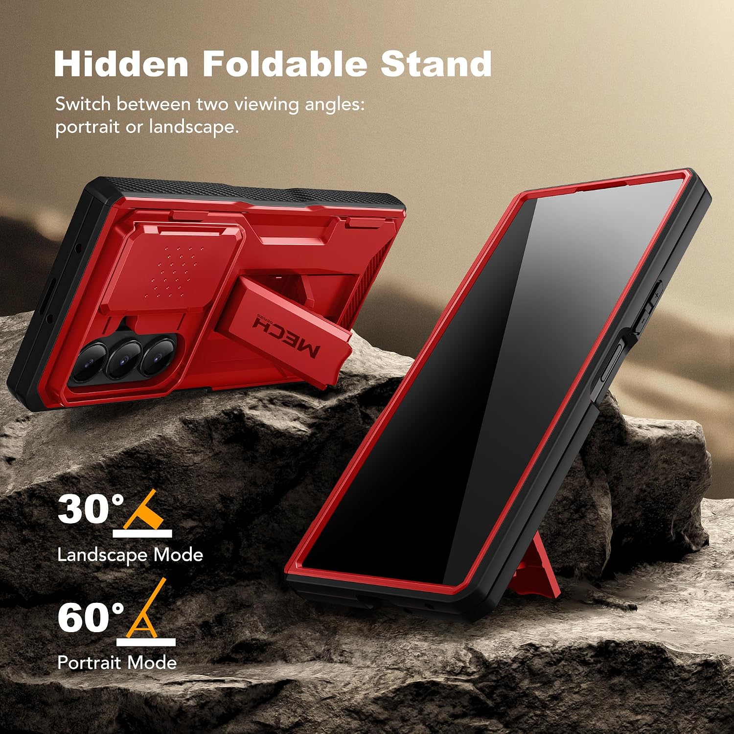 Galaxy Z Fold 7 Slide Camera Case with Stand, Belt Clip & Privacy Screen Protector