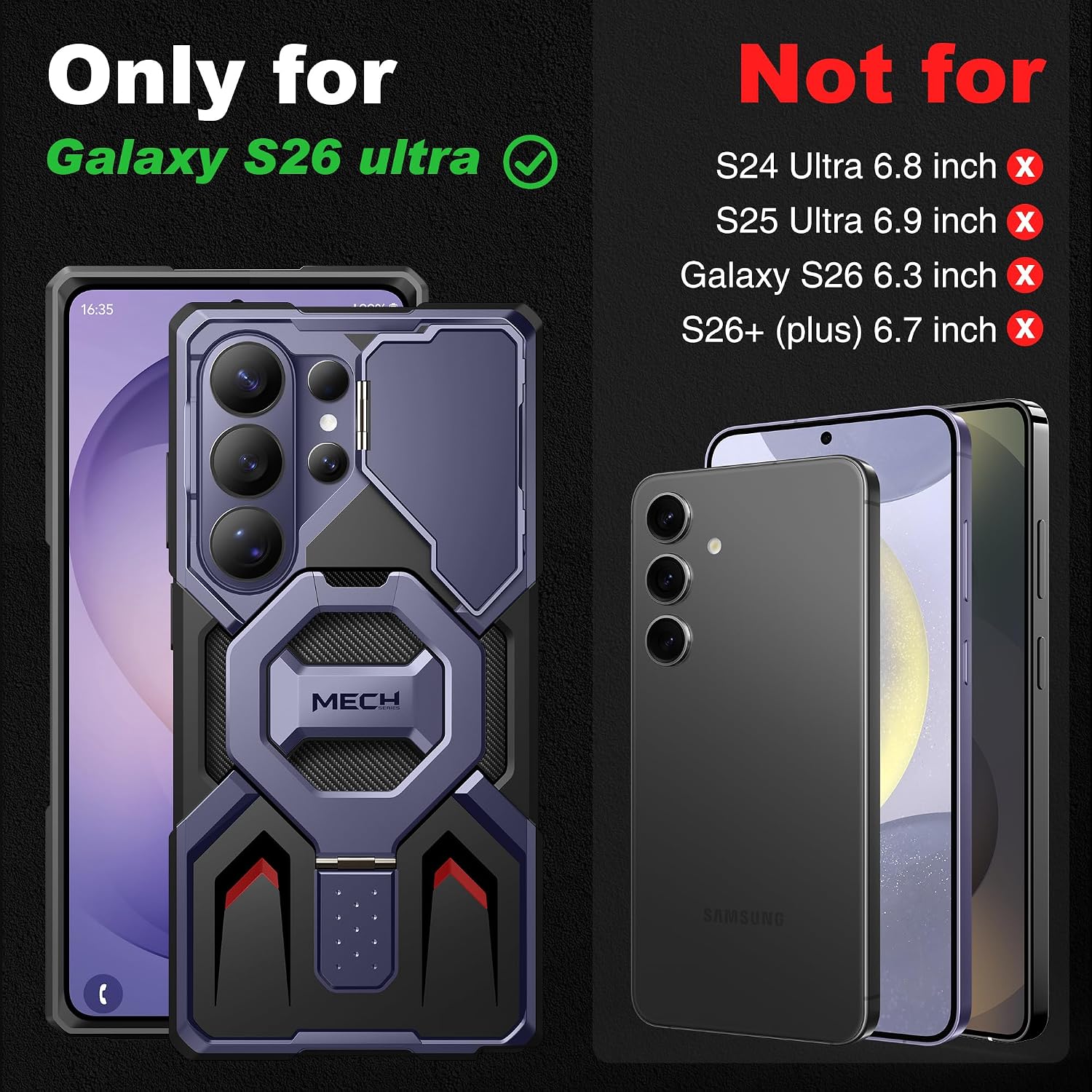 Galaxy S26 Ultra Magnetic Stand Case with Screen Protector