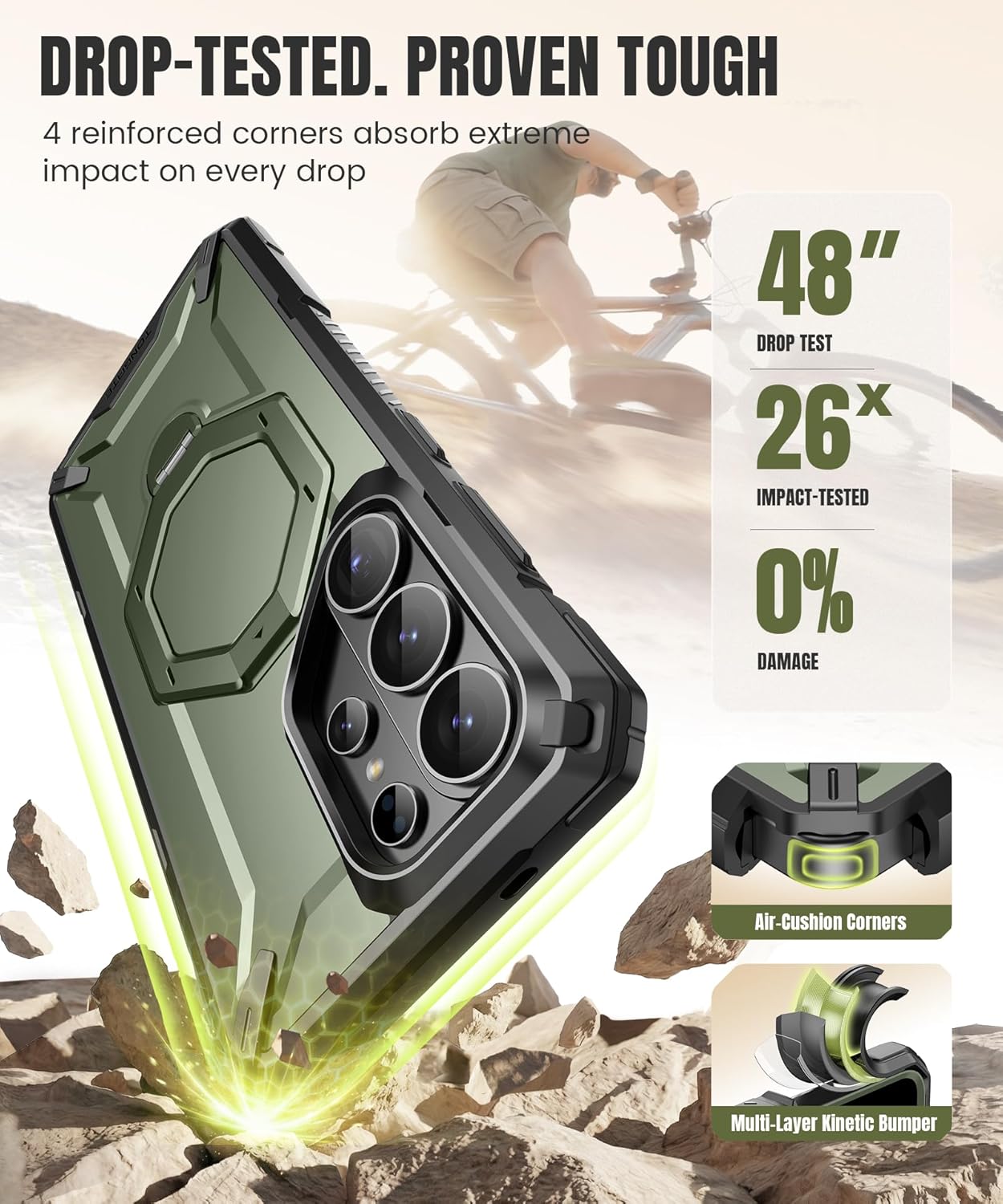 Samsung S26 Ultra Case with 360° Spin Magnetic Stand