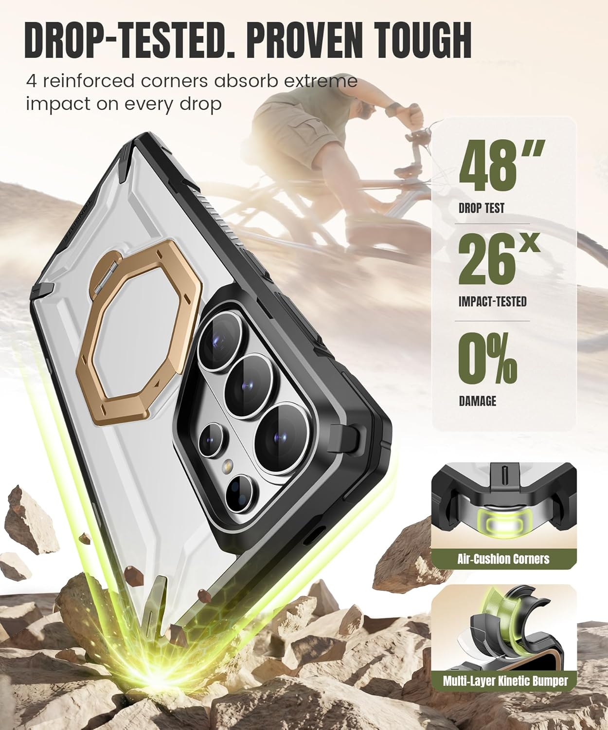 Samsung S26 Ultra Case with 360° Spin Magnetic Stand