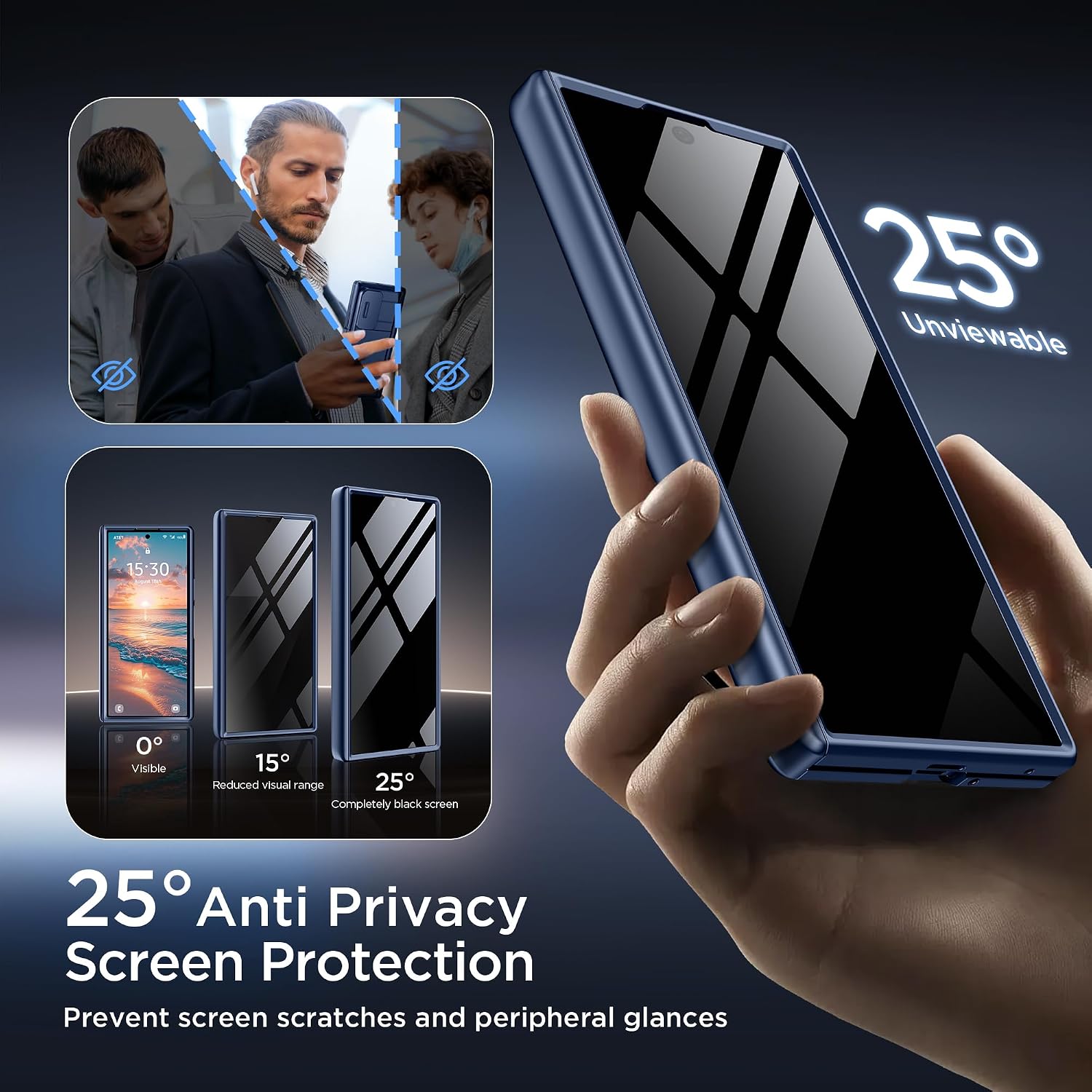 Galaxy Z Fold 8 Ultra Wallet Case with Privacy Film & Stand