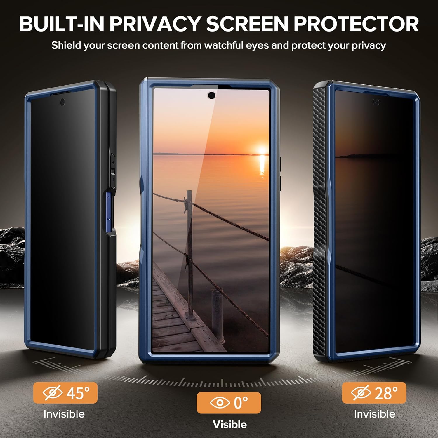 Z Fold 7 Case with Privacy Screen Protector