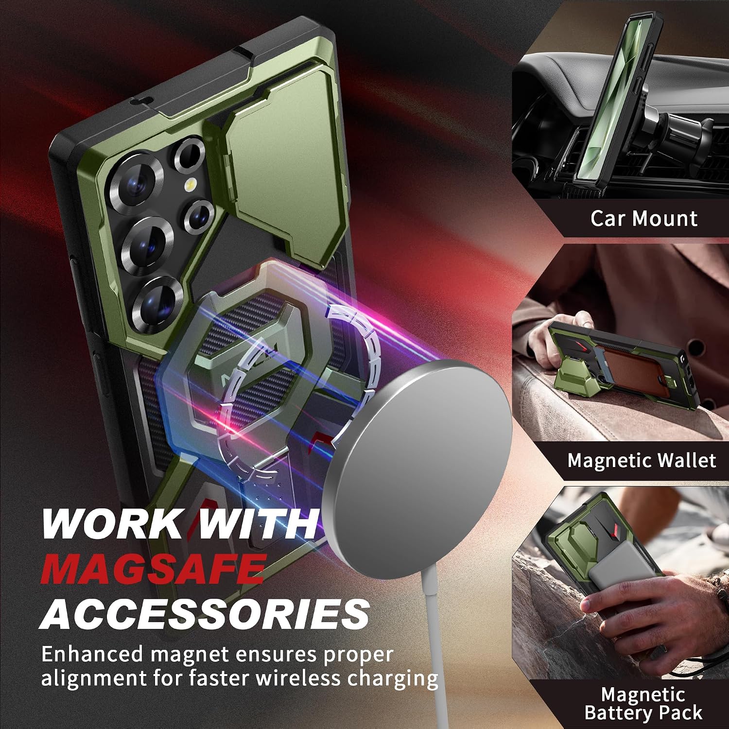 Galaxy S25 Ultra Magnetic Stand Case with Privacy Screen Protector