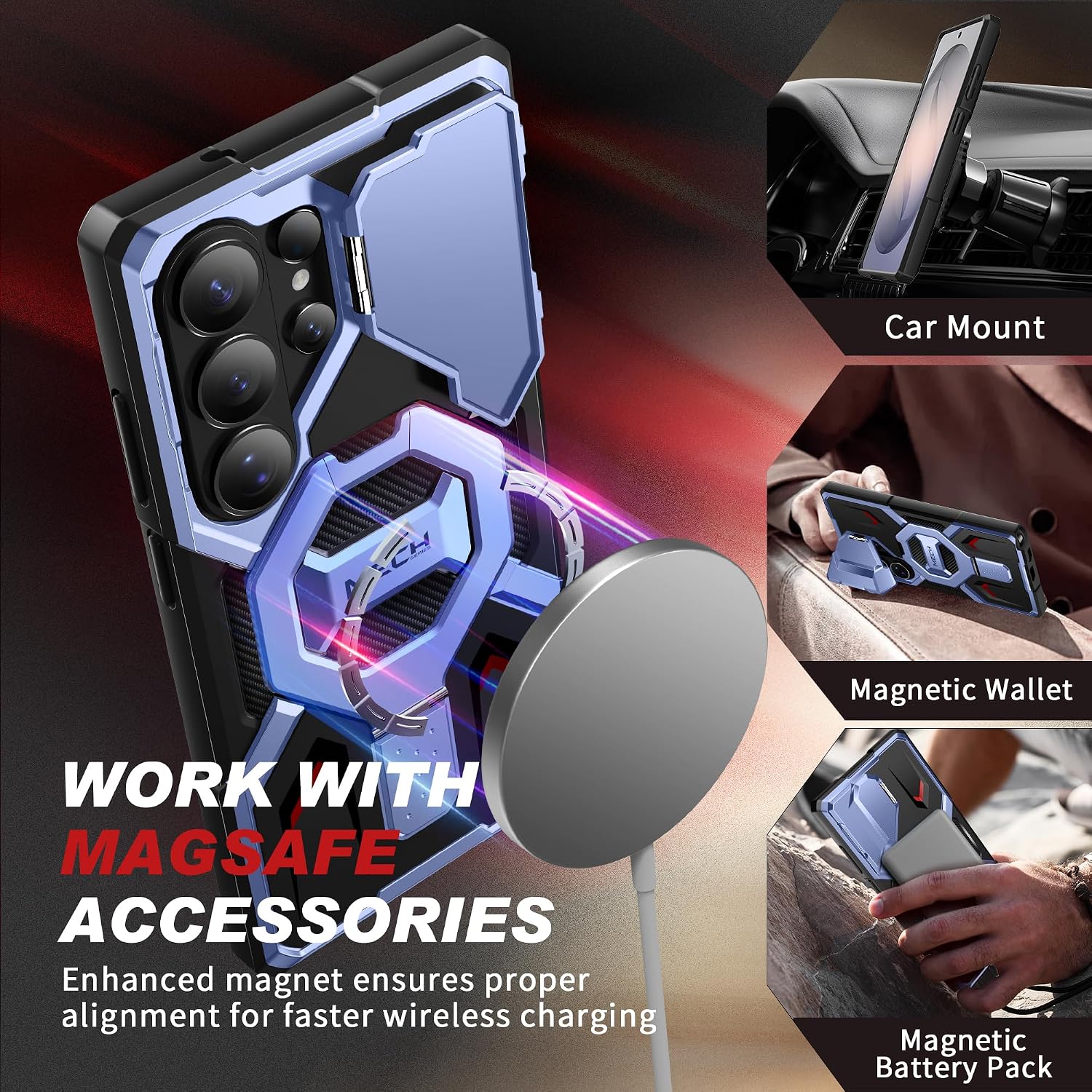 Galaxy S26 Ultra Magnetic Stand Case with Screen Protector