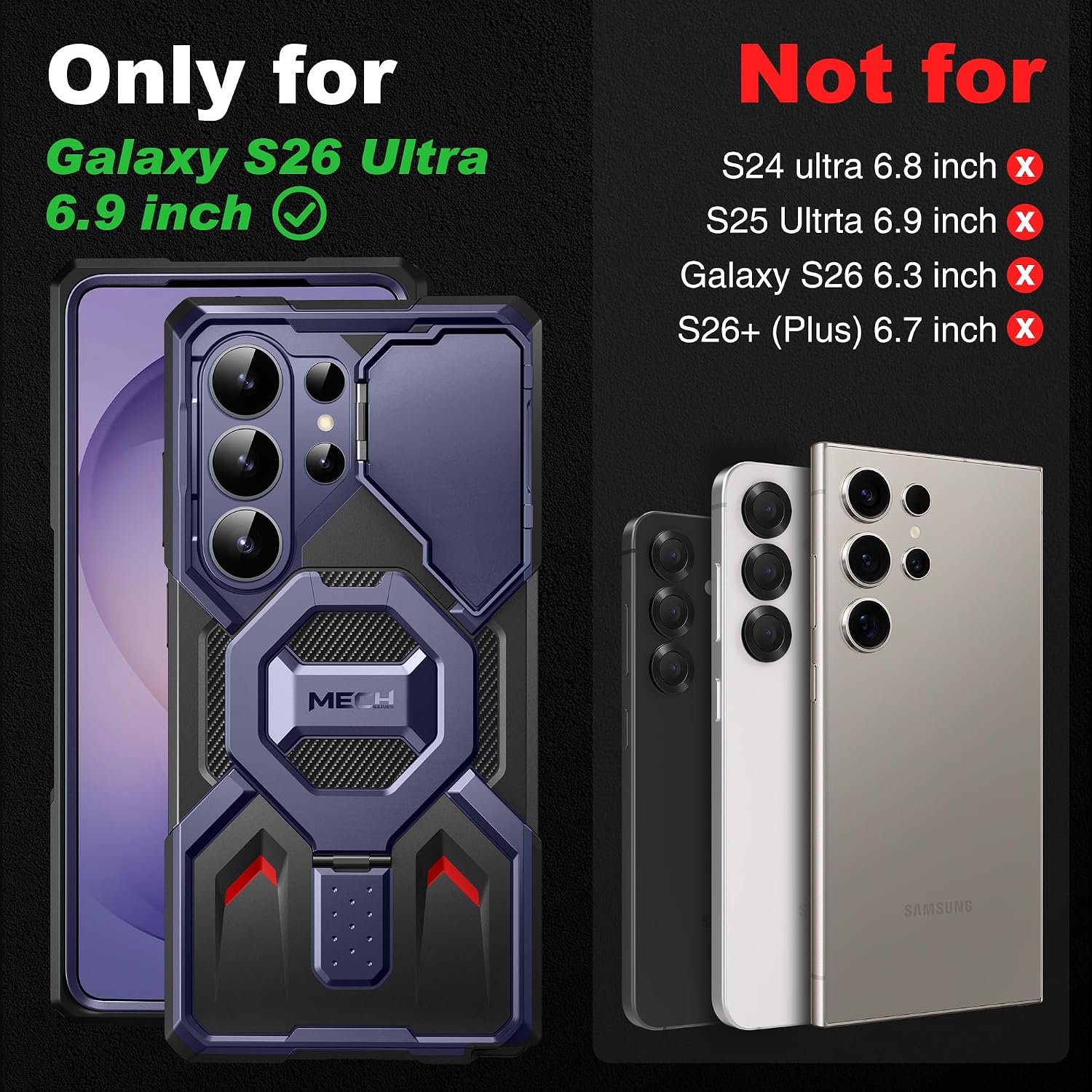 Samsung S26 Ultra Case with Magnetic Stand