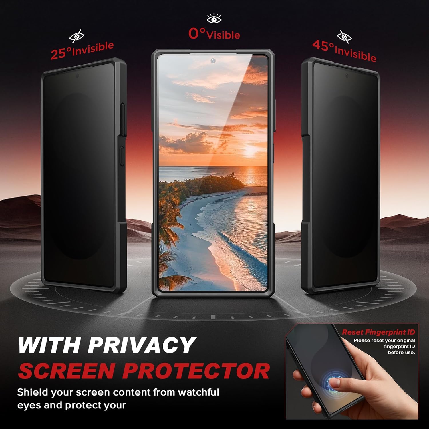 Galaxy S25 Ultra Magnetic Stand Case with Privacy Screen Protector