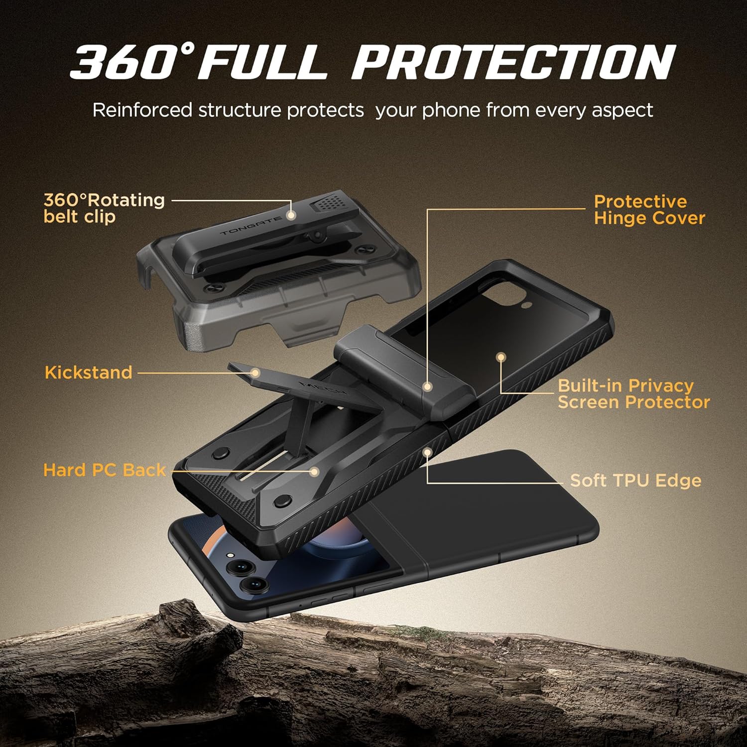 Motorola Razr Case with Privacy Screen Protector