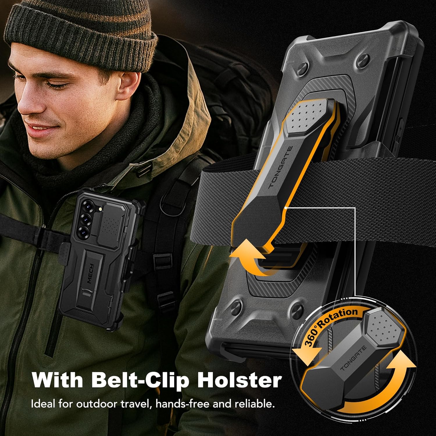 Z Fold 7 Case Built-in Stand and Belt Clip