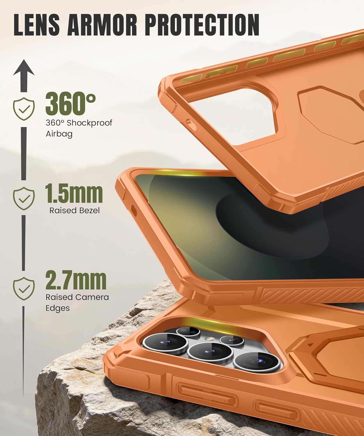Samsung S26 Ultra Case with 360° Spin Magnetic Stand