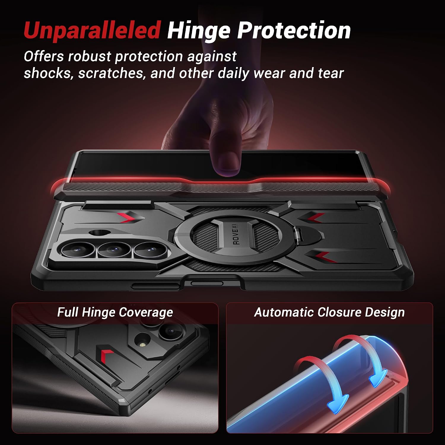 Galaxy Z Fold 8 360° Magnetic Stand Case with Privacy Screen Protector